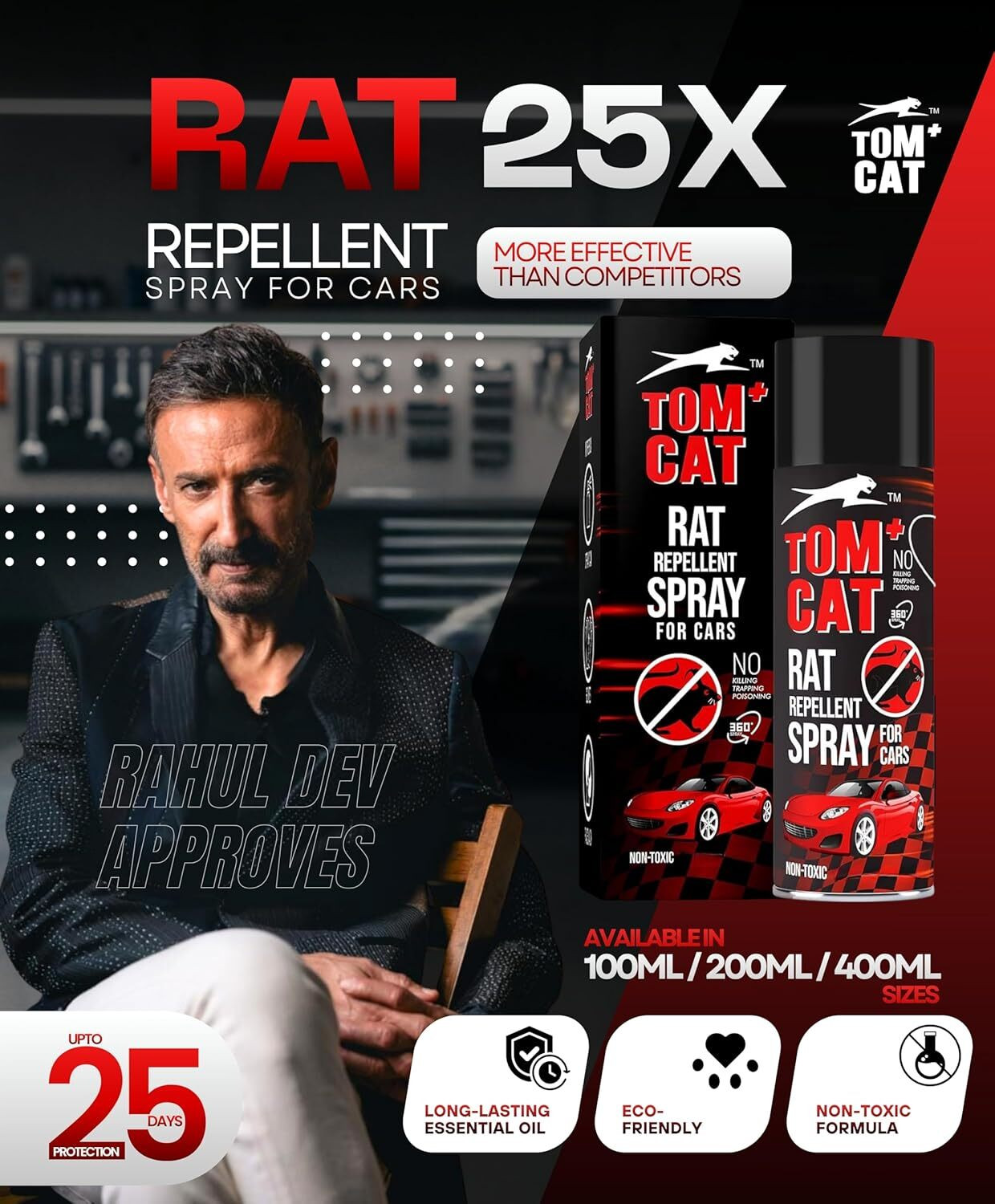 Image of TOM CAT SHADOW Rat Repellent Spray for Car Highly Effective, Leak Free Repellent Easy to Spray