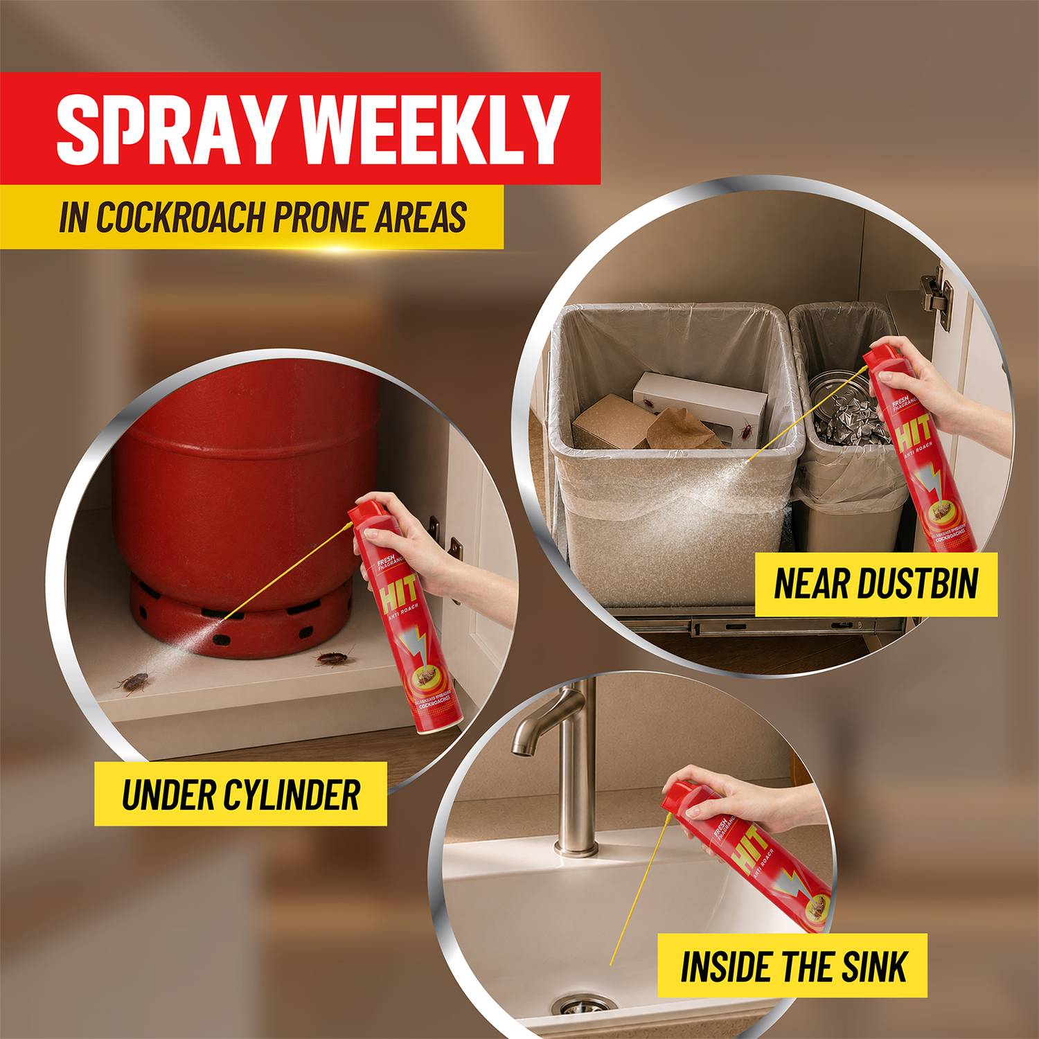 Hit Cockroach Killer Spray 200 ml - Image 5