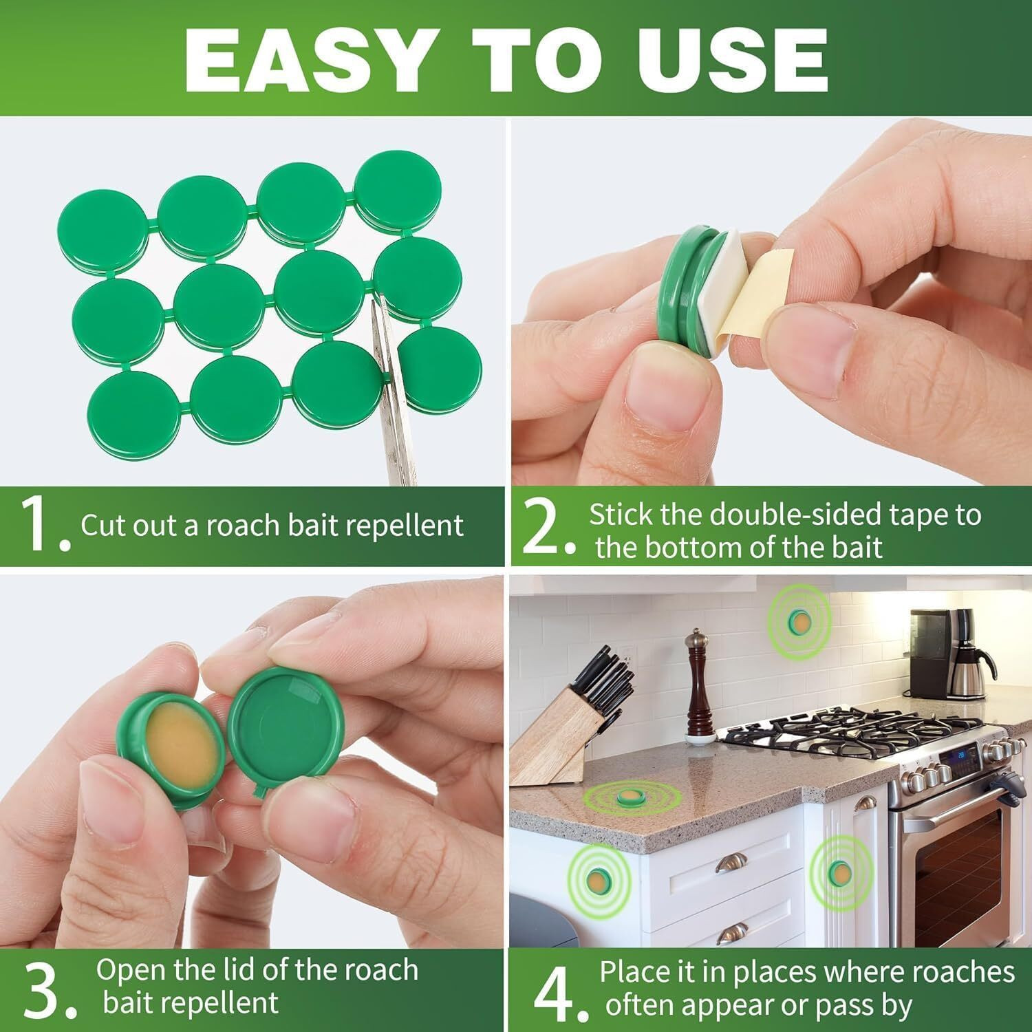 Image of krechi Anti Cockroach gel with Neemextract Acting Cockroach for Permanent roach Control (8 Units)