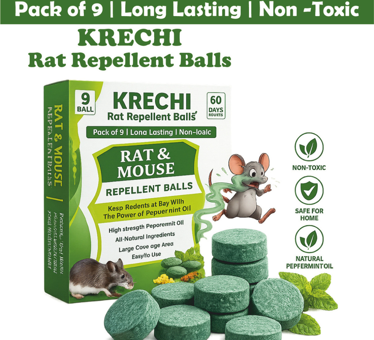 Image of krechi Rat Repellent Balls for Car Rodent Repellent to Protect Wires in Car