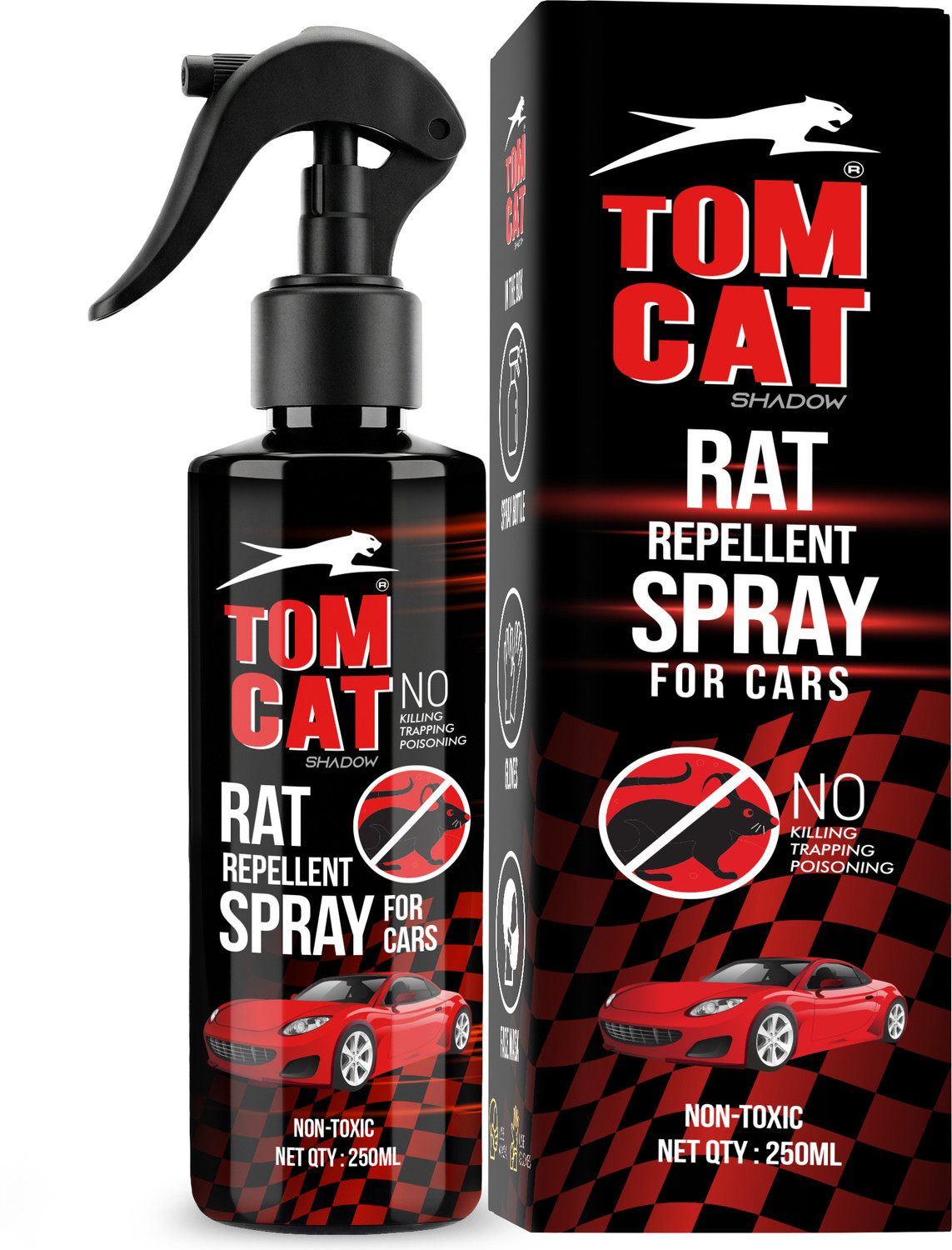 Image of TOM CAT SHADOW No Entry Rat Repellent Spray for Cars Highly Effective
