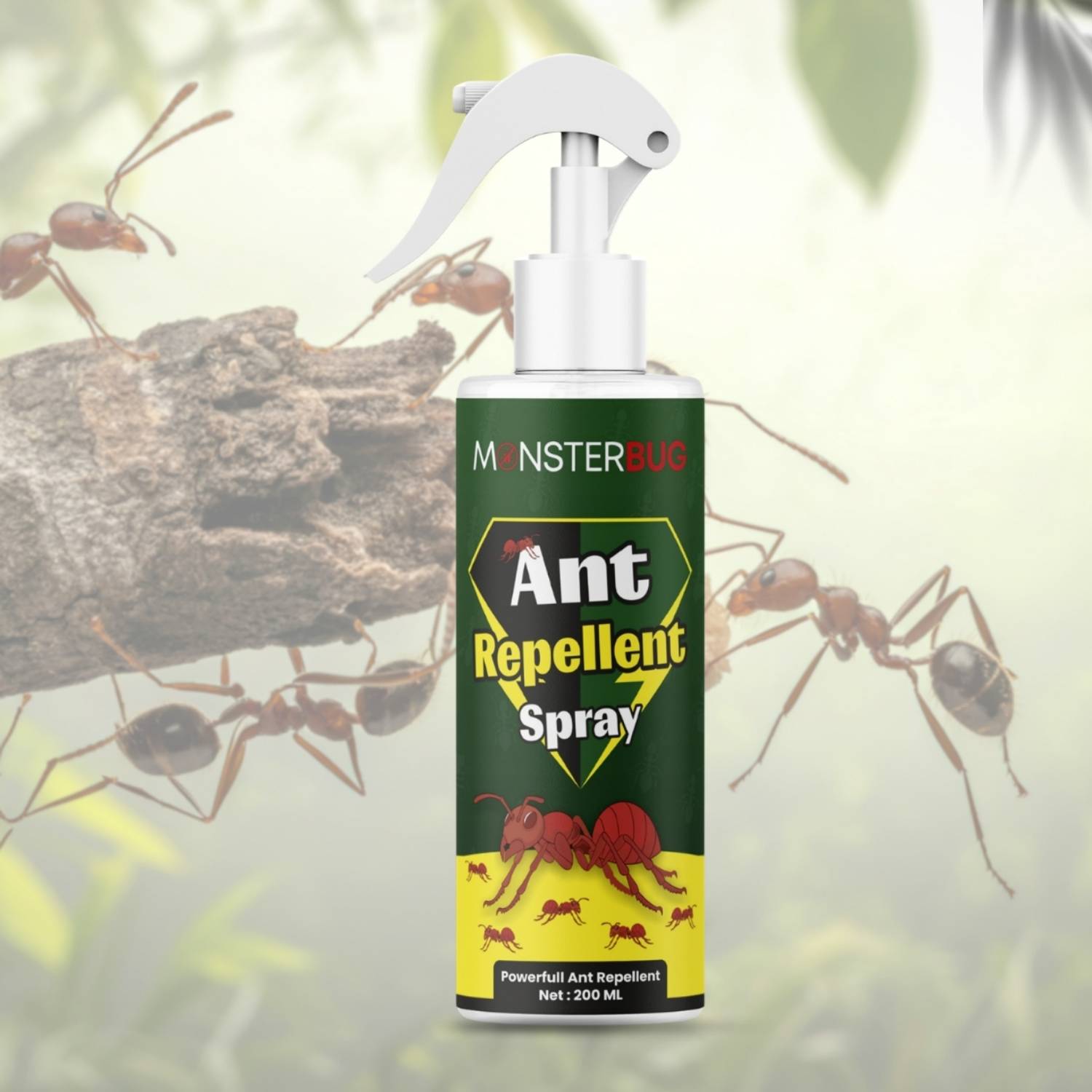 MONSTERBUG Ant Repellent Spray for Home,Kitchen,Garden| Fast-Acting Herbal Ant Killer