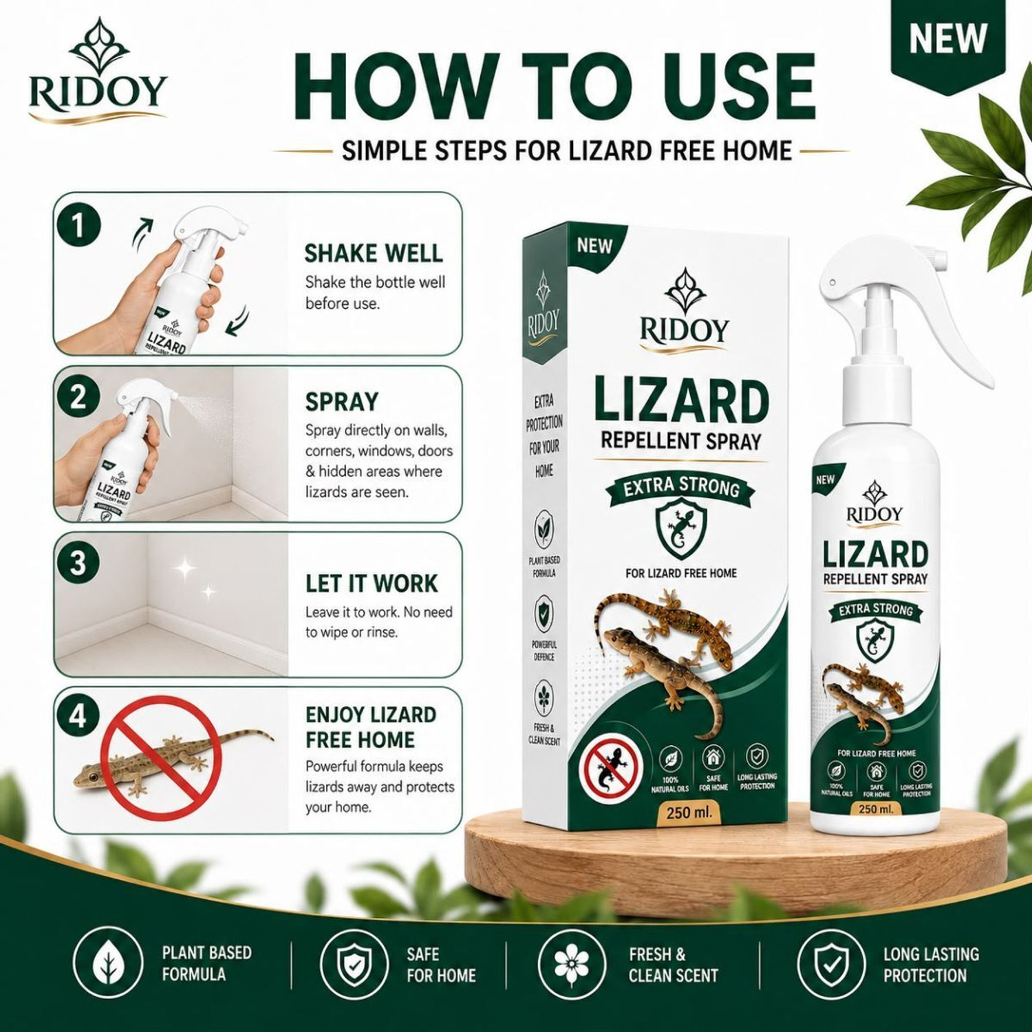 Image of RIDOY Lizard Killer Spray | Professional Lizard Repellent Spray Formula for Routine