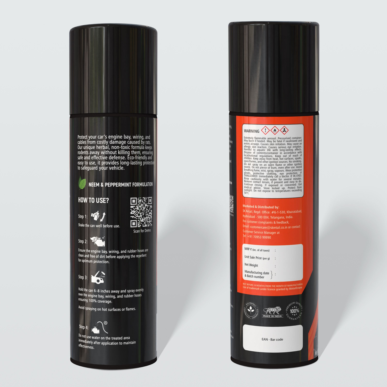 Image of MOTOROCTANE Car Rat Protect Spray for Engine Bay, Cables & Rubber Hoses, Electrical Wiring