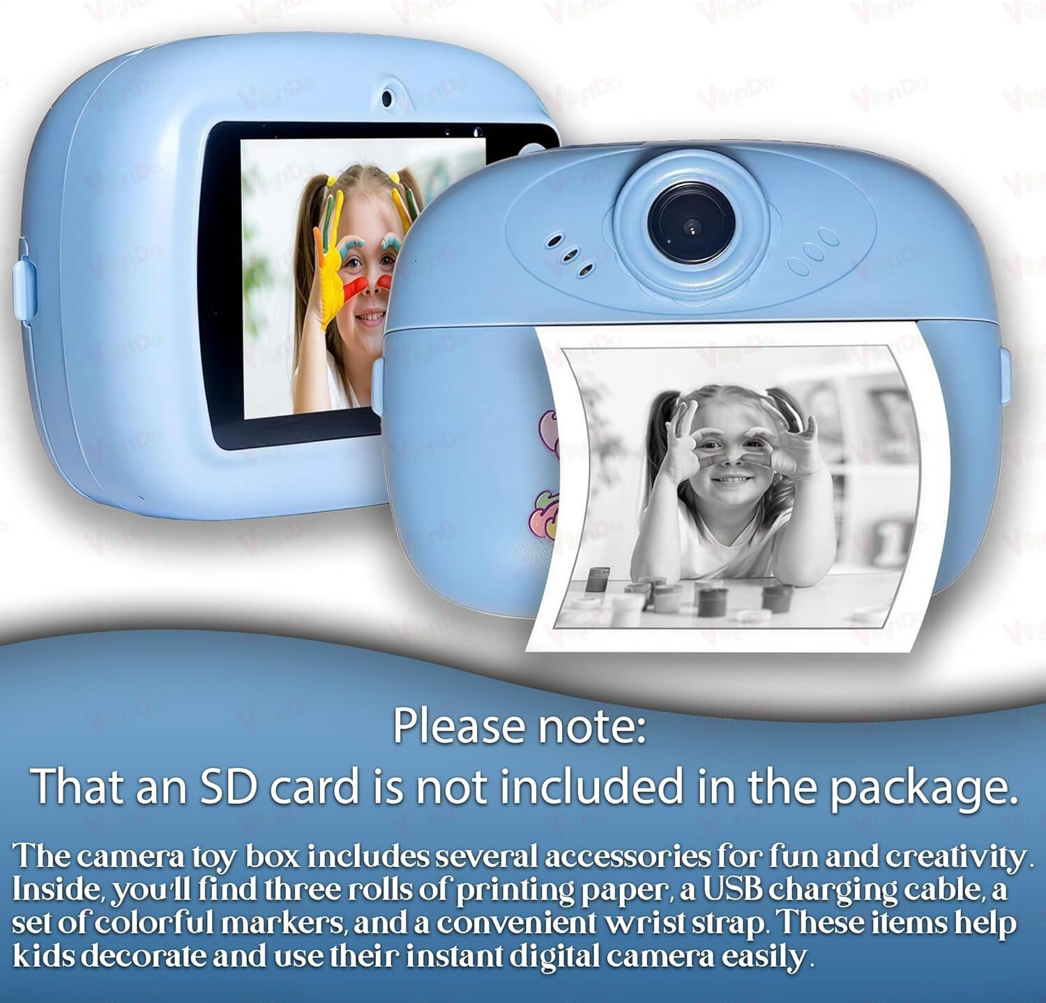 Image of Zuigo DIY instant photo printer cemera Instant Photo Printer Camera for Kids, Boys & Girls BLUE colour - Instant Camera