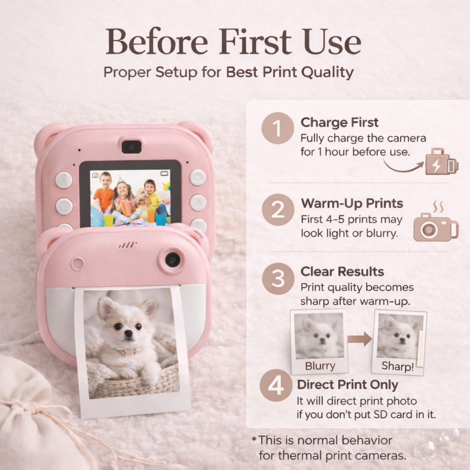 Image of ClickPic Polaroird 48MP Lens with 3 Rolls Included in Box Retro Instant Camera