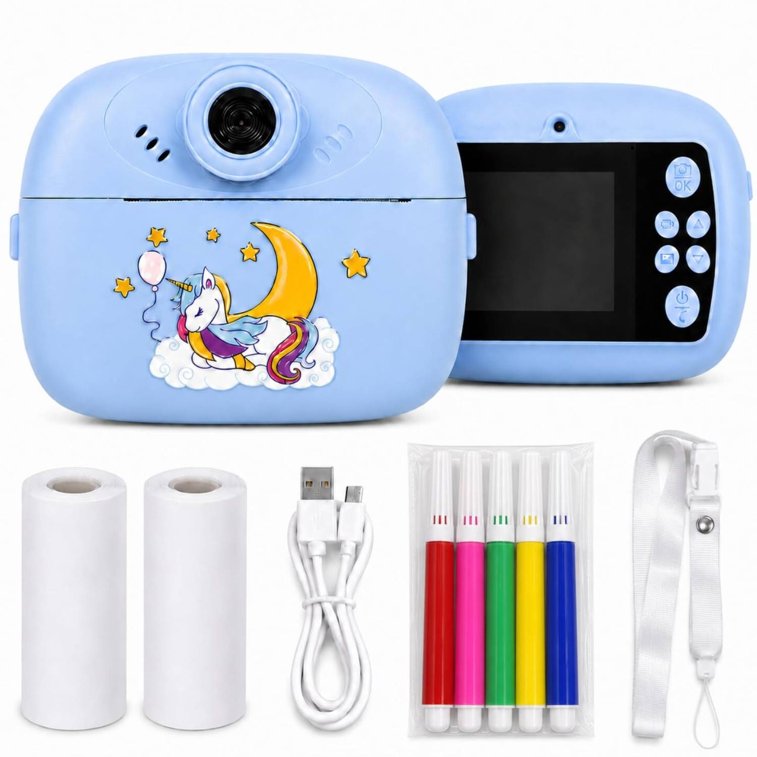 Dansotec Instant Photo Printer Camera for Kids, Multicolor - Image 1