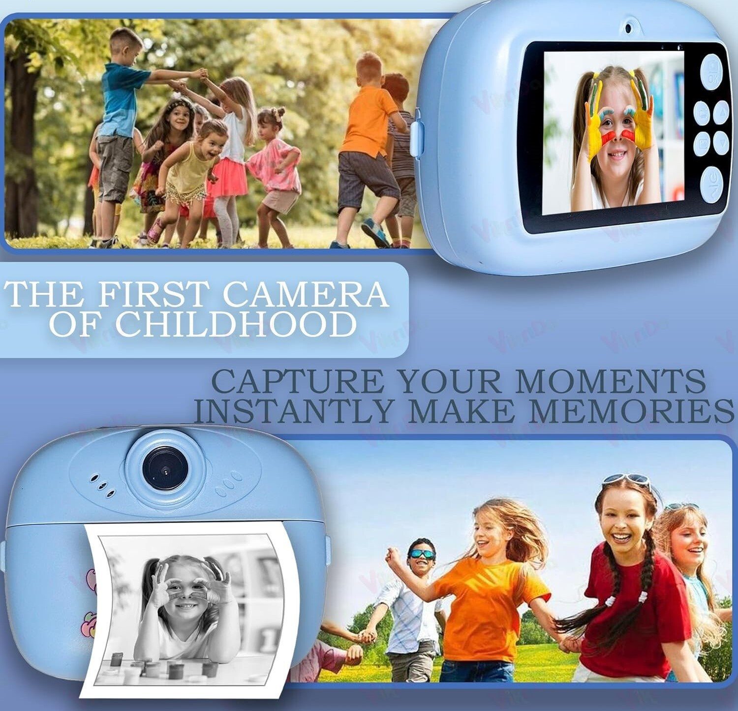 Image of Zuigo DIY instant photo printer cemera Instant Photo Printer Camera for Kids, Boys & Girls BLUE colour - Instant Camera