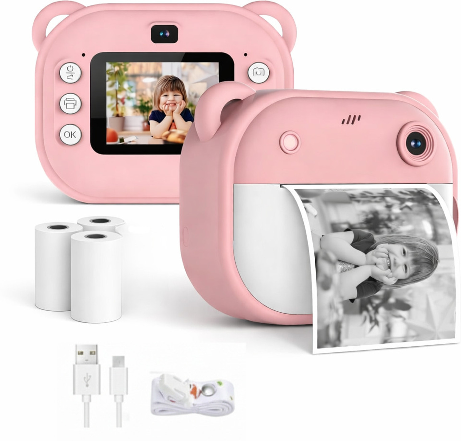 Image of ClickPic Polaroird 48MP Lens with 3 Rolls Included in Box Retro Instant Camera