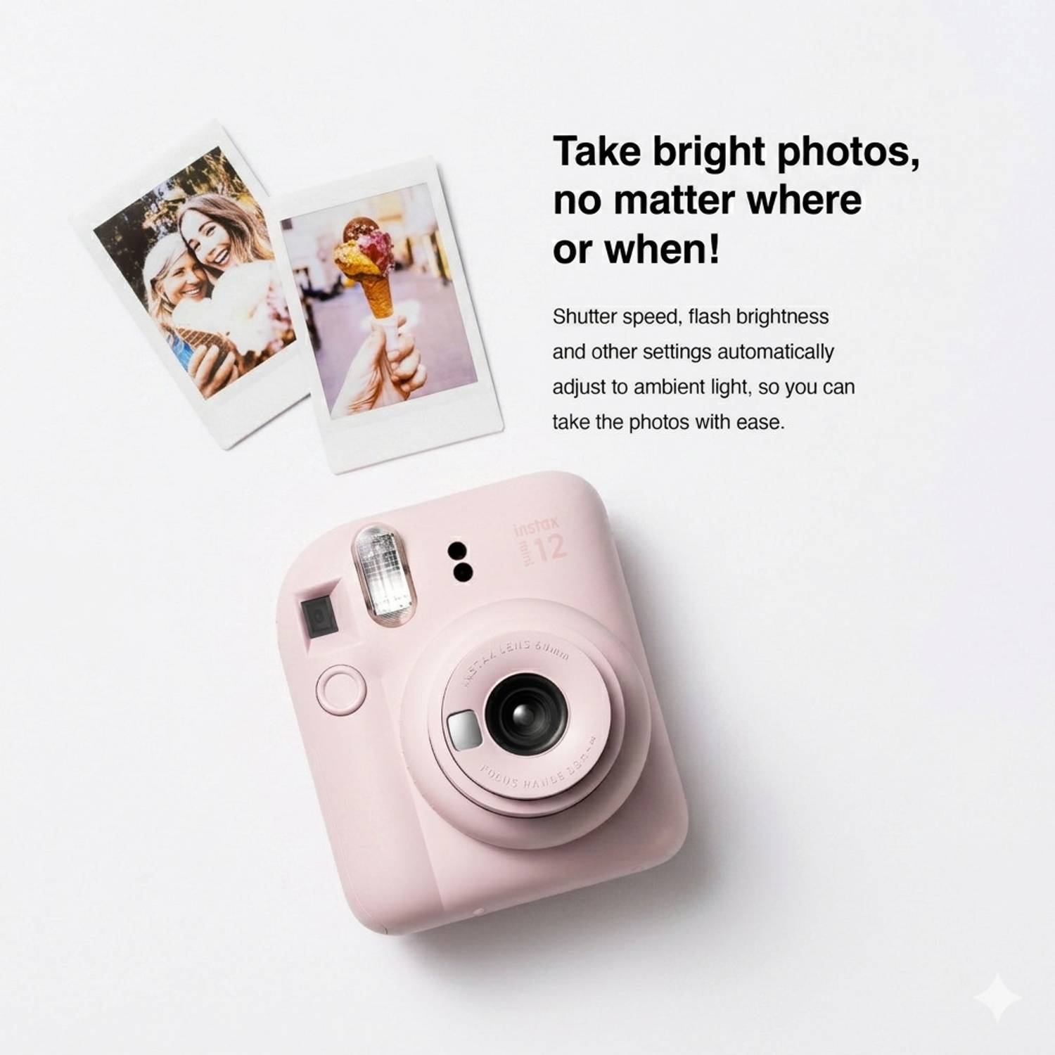 FUJIFILM Instax Mini 12 Instant Camera Pink - Image 4