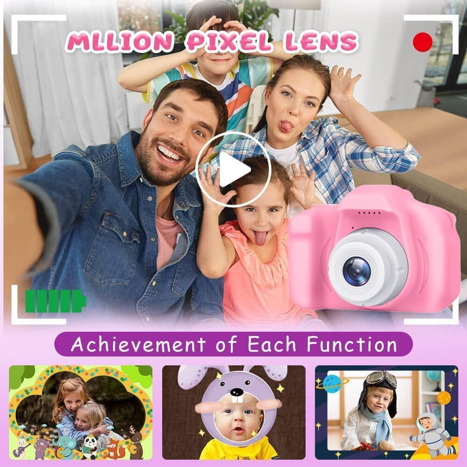 Image of Singhttraders Camera Toy Kids Digital Camera Mini Portable Rechargeable HD Selfie Camera Instant Camera