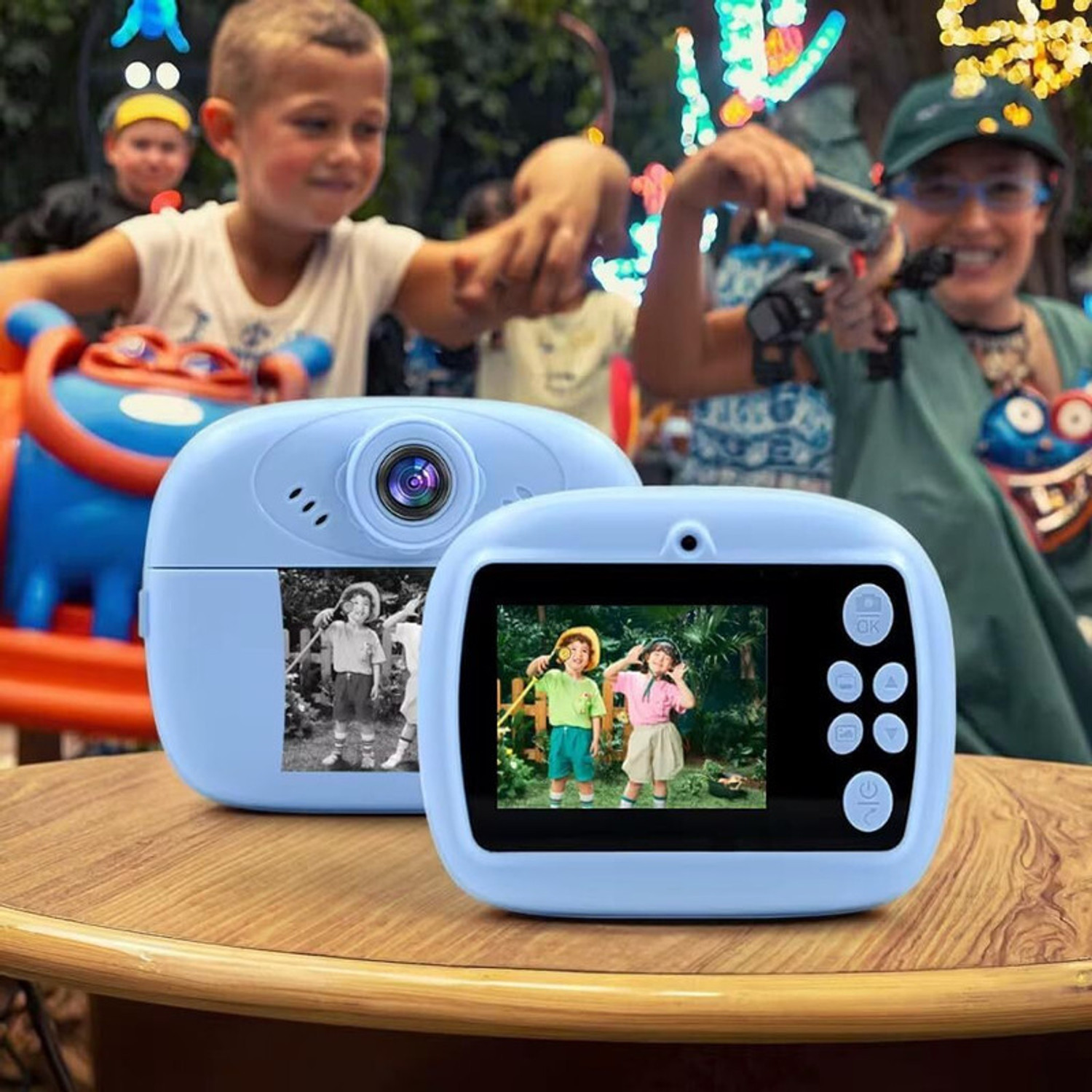 Image of ClickPic Instant Print Cam 48MP Lens with 2 Rolls Included in Box Retro Instant Camera Instant Camera