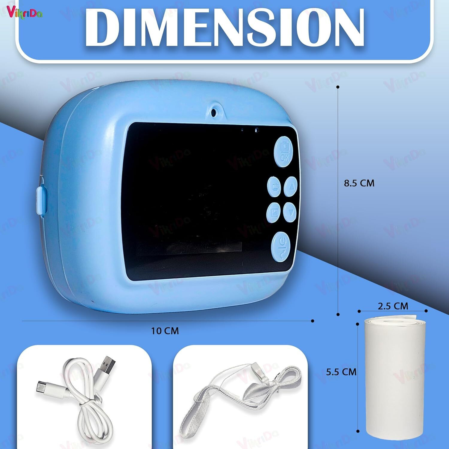 Image of Zuigo DIY instant photo printer cemera Instant Photo Printer Camera for Kids, Boys & Girls BLUE colour - Instant Camera