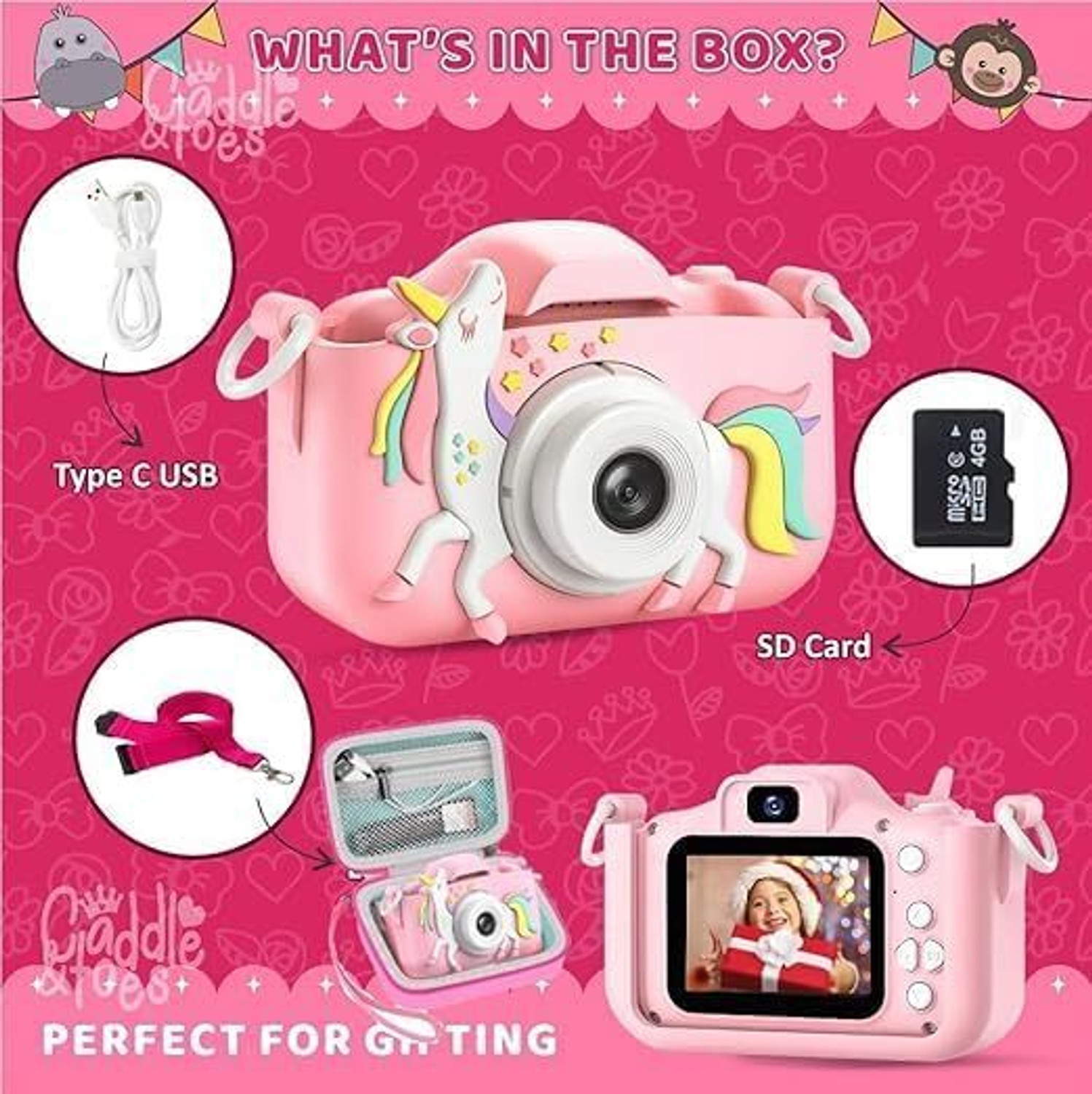 Image of Monex Stationery Instant Print Camera Kids Camera ,Selfie Camera 13MP 1080P HD Digital Video Camera for Toddler Instant Camera