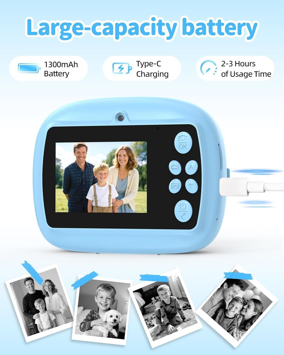 Image of PhotoMax Digital Camera Kids Print Camera Instant Photo One Click Selfie HD Digital Camera Sports and Action Camera