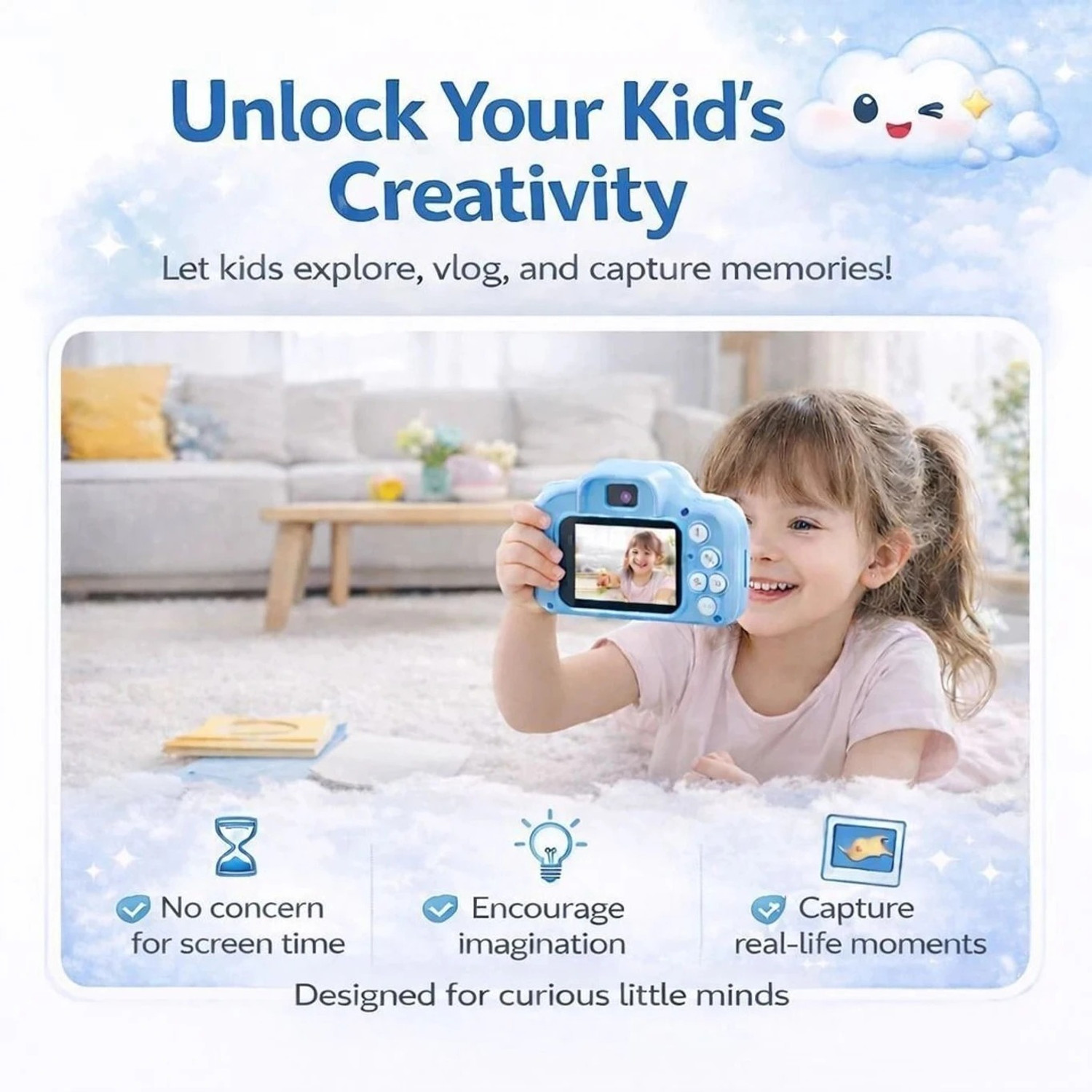 Image of Singhttraders Camera Toy HD Rechargeable Camera for Kids | Digital Photo & Video Camera Instant Camera