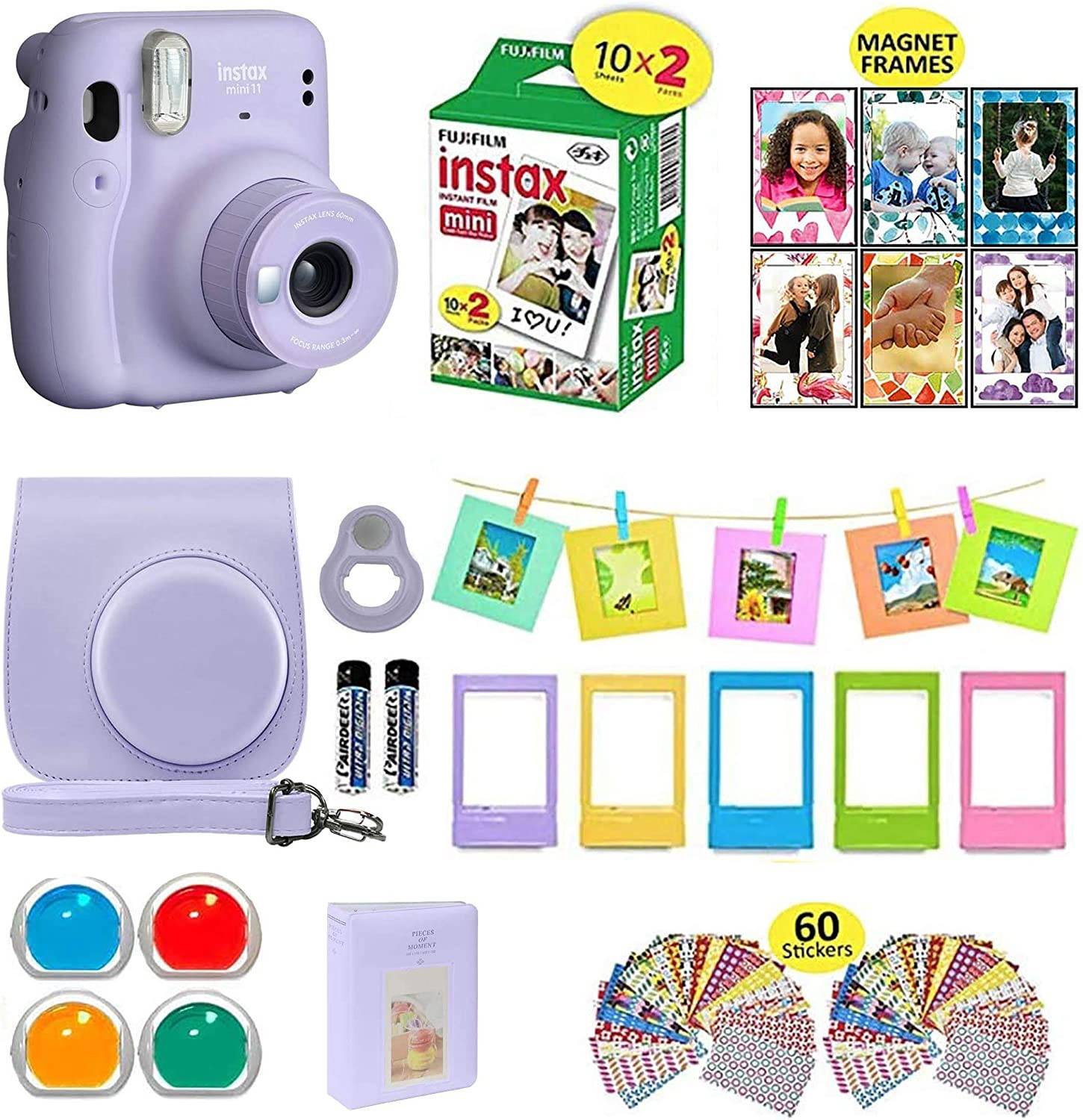 FUJIFILM Instax Mini 11 Mini 11 Purple with 20 shots,pouch, Album