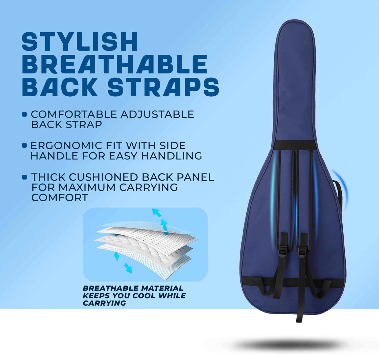 Image of True Cult TC-AG-NB | Navy Blue Acoustic Guitar Bag