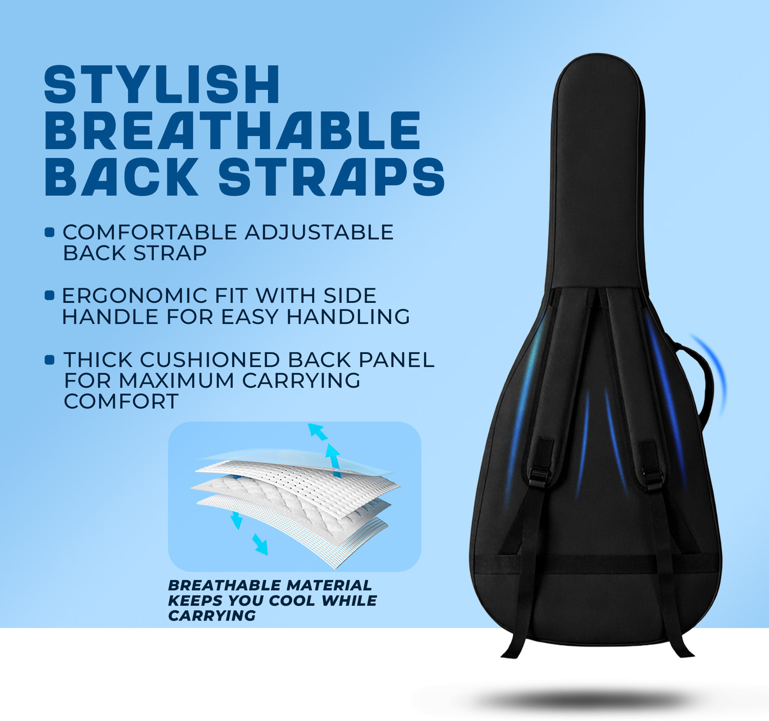 Image of True Cult TC-AG-BK | Black Acoustic Guitar Bag