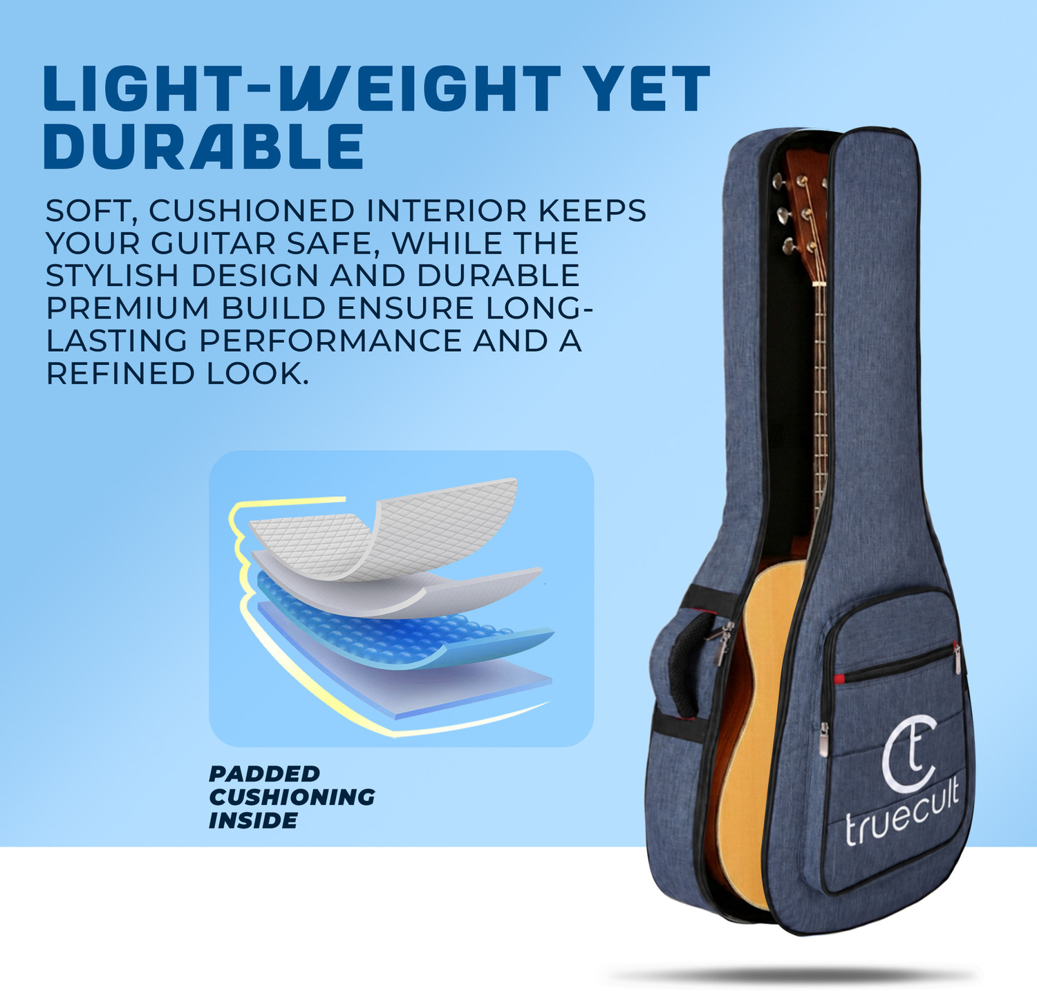 Image of True Cult TC-AG-BL | Blue Acoustic Guitar Bag
