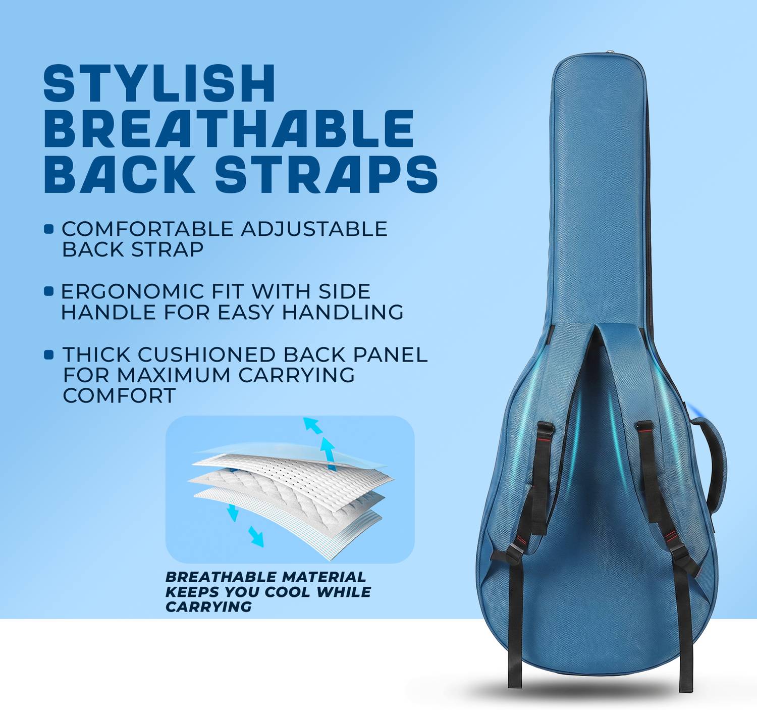 True Cult 1680-AGB512-T Blue Guitar Bag Price in India - Buy True