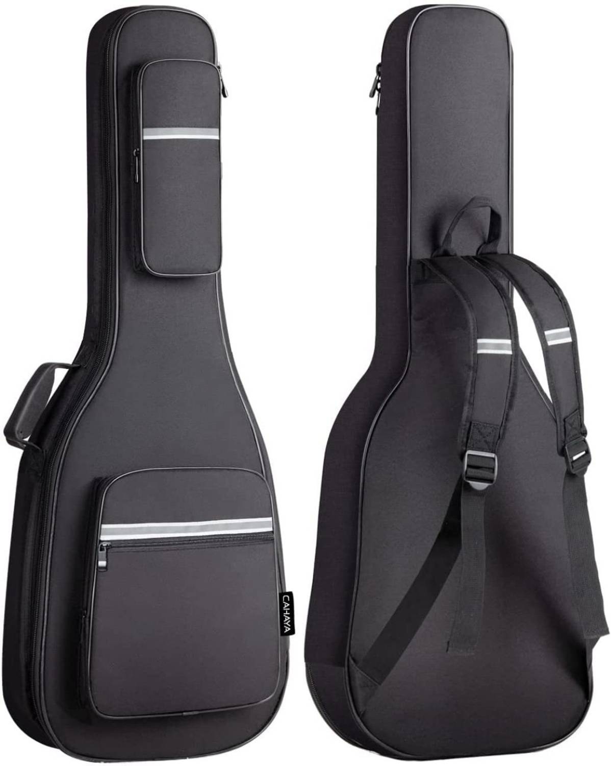 ALEXTOUCH Black Guitar Bag Heavy Padded 2White Line Guitar Bag