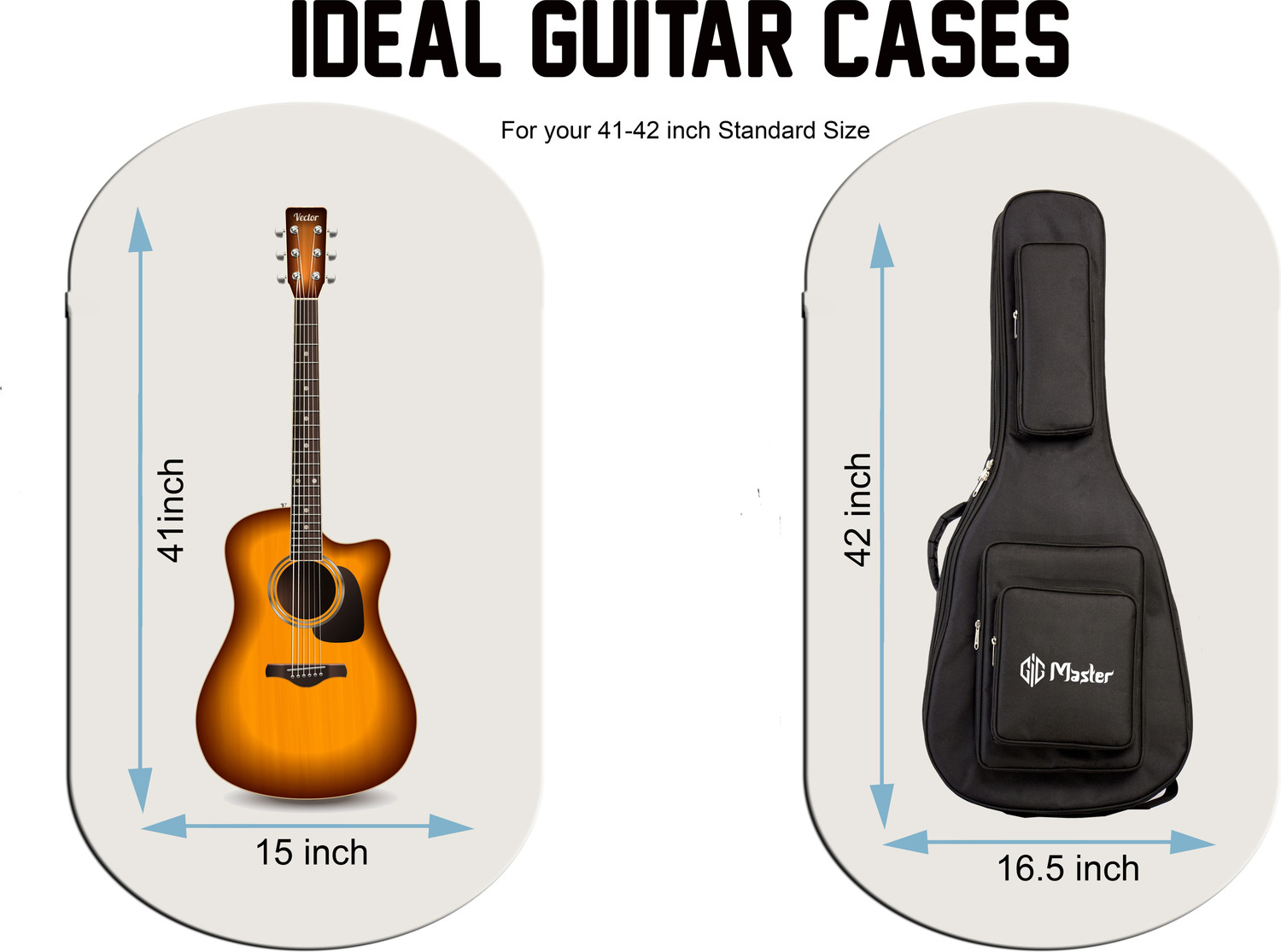 Image of GIG Master Heavy Padded Acoustic Guitar Bag for 38; 39; 40; 41; 42 Inches Guitars Guitar Bag