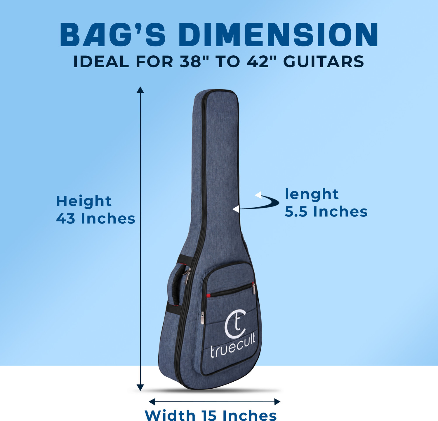 Image of True Cult TC-AG-BL | Blue Acoustic Guitar Bag