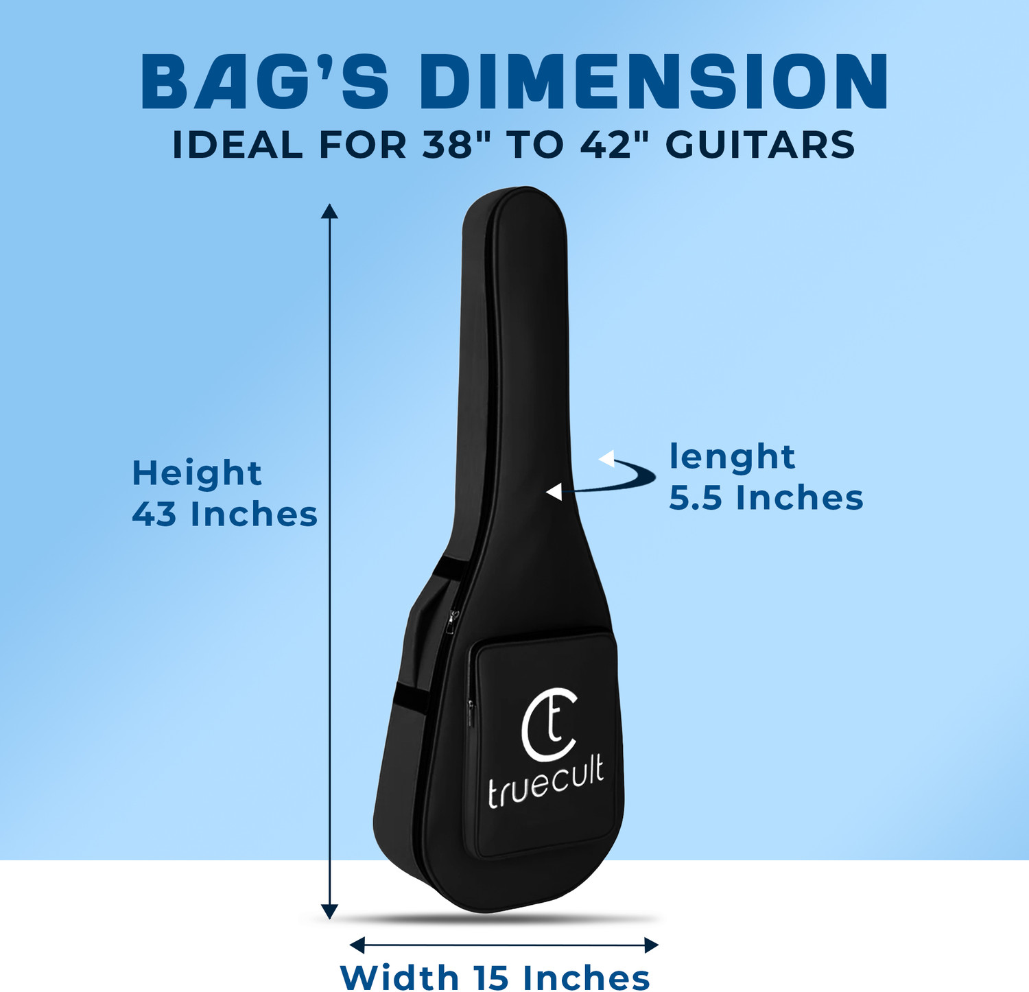 Image of True Cult TC-AG-BK | Black Acoustic Guitar Bag
