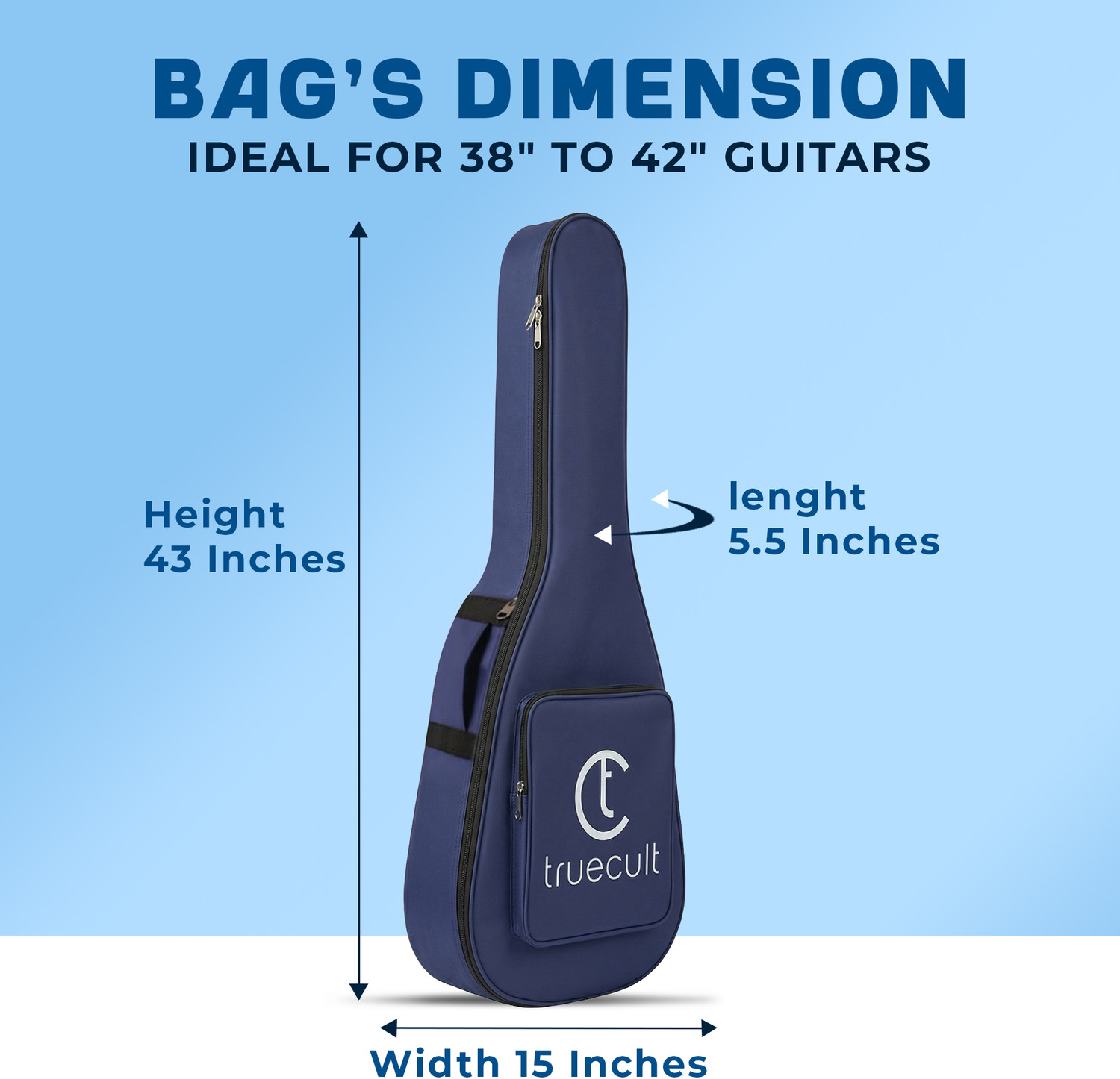 Image of True Cult TC-AG-NB | Navy Blue Acoustic Guitar Bag