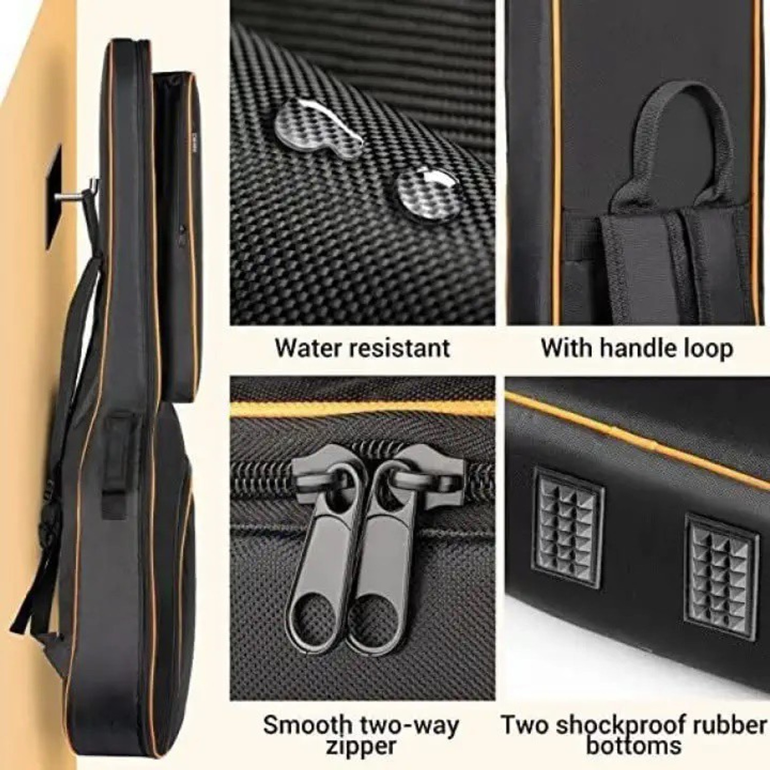Image of Swastik Best Acoustic Guitar Bag Heavy Padded Double Pocket Guitar Cover Bag Guitar Bag Guitar Bag