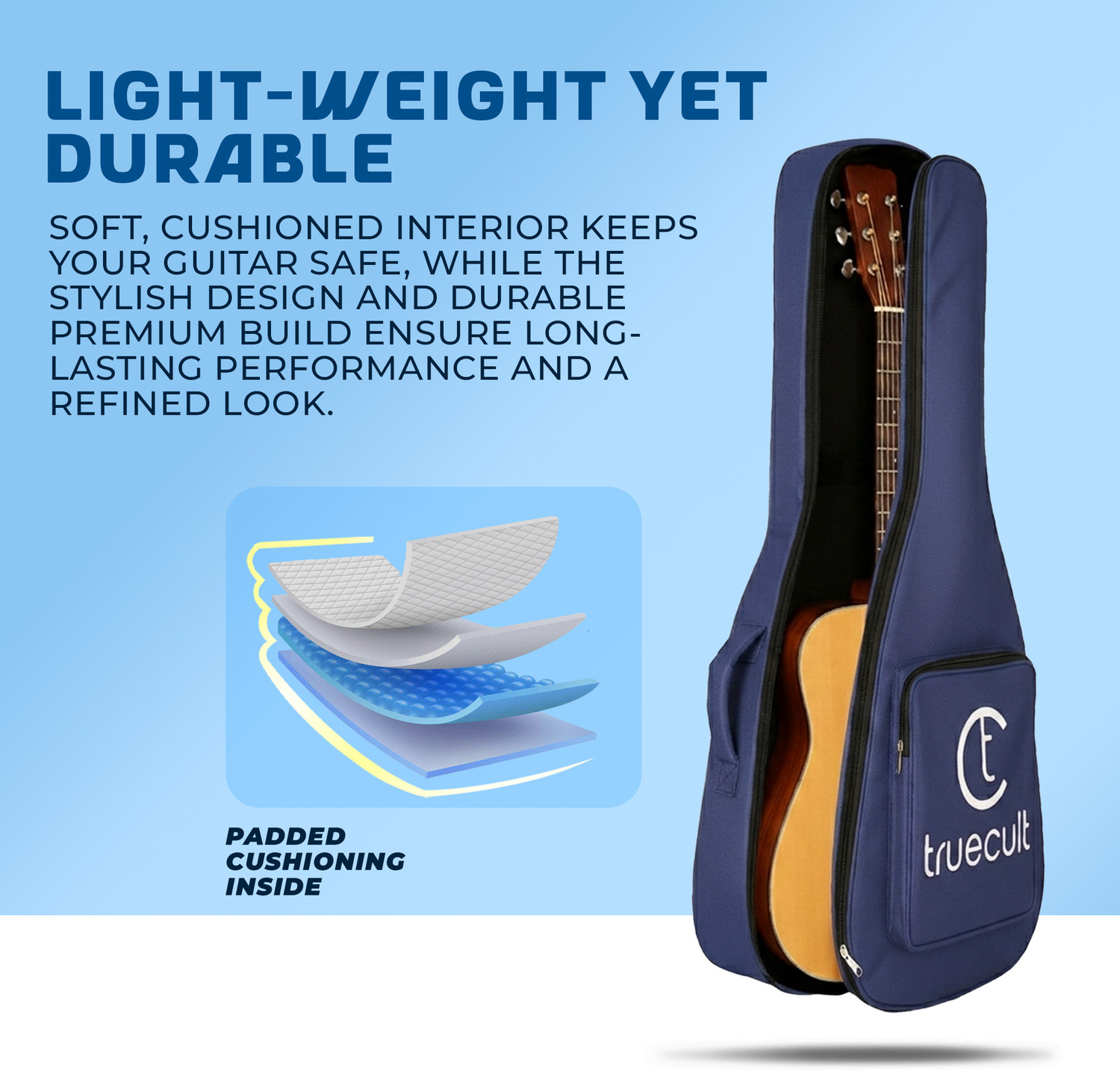 Image of True Cult TC-AG-NB | Navy Blue Acoustic Guitar Bag