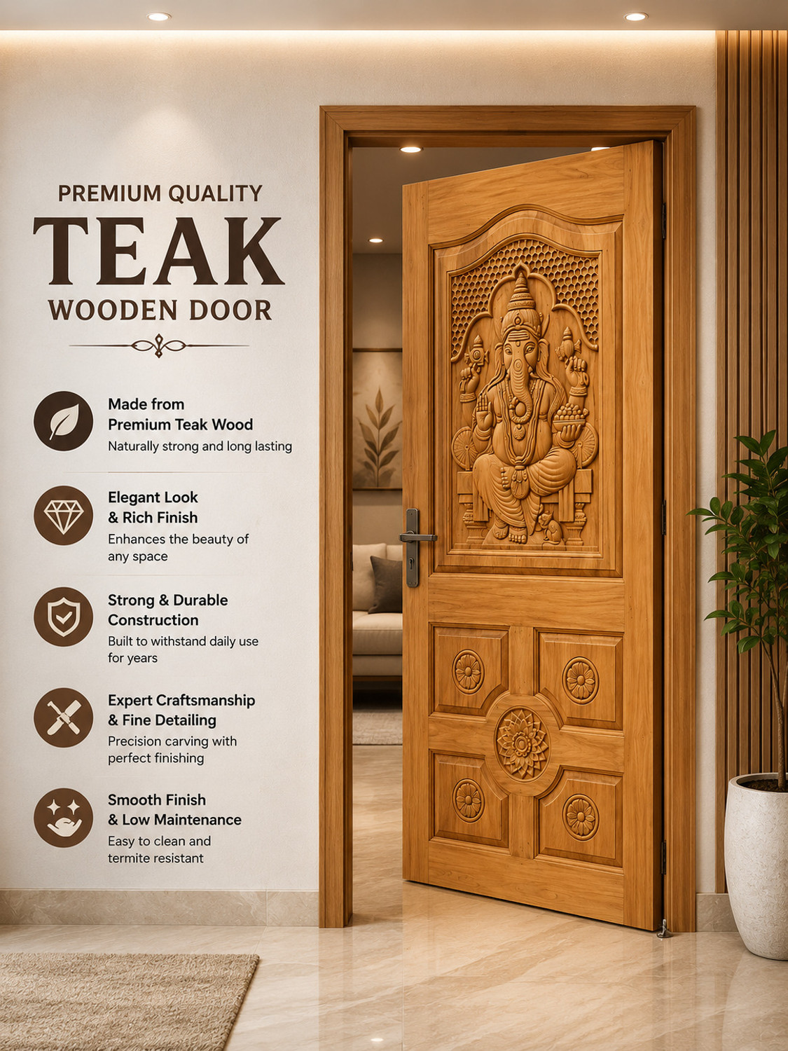 Image of Howrah timber Premiuam Quality TEAK Wood Door Interior Door