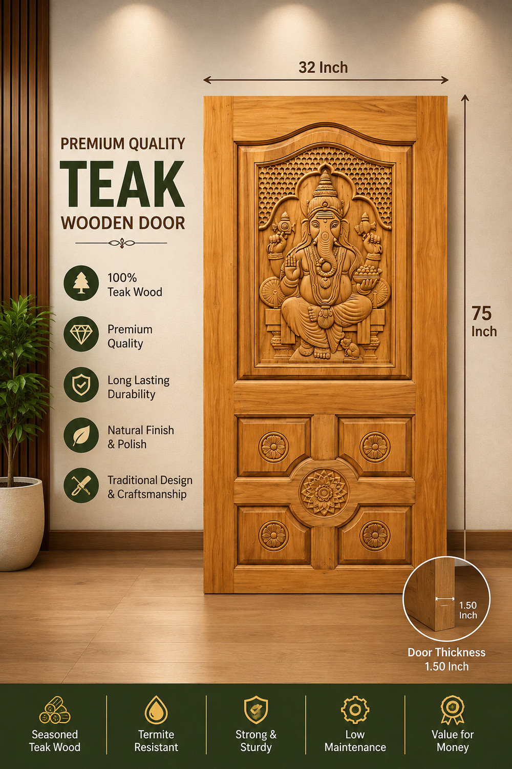 Image of Howrah timber Premiuam Quality TEAK Wood Door Interior Door