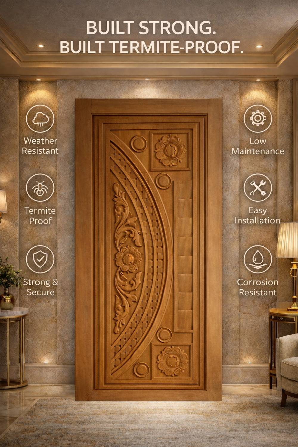 MAA BASHUMATA Solid Sal+Akashmoni Wooden door / 75 x 32 x 1.50