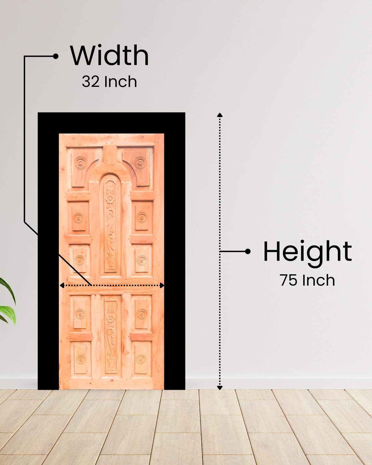 Image of La Furniture door for home CNC Computer Design doors 12 Pannel Mahogany Wooden Door Palla Interior Door