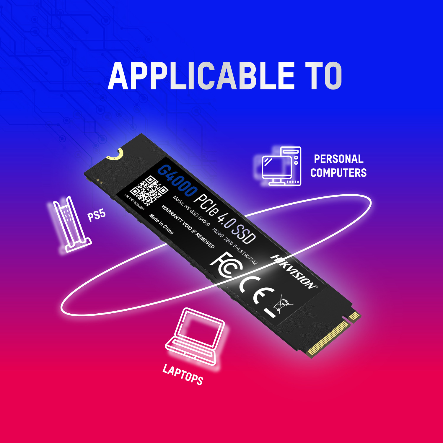 Image of HIKVISION G4000 2048 GB Desktop, Laptop Black PCIe NVMe Internal Solid State Drive (SSD) (HS-SSD-G4000 2048G)