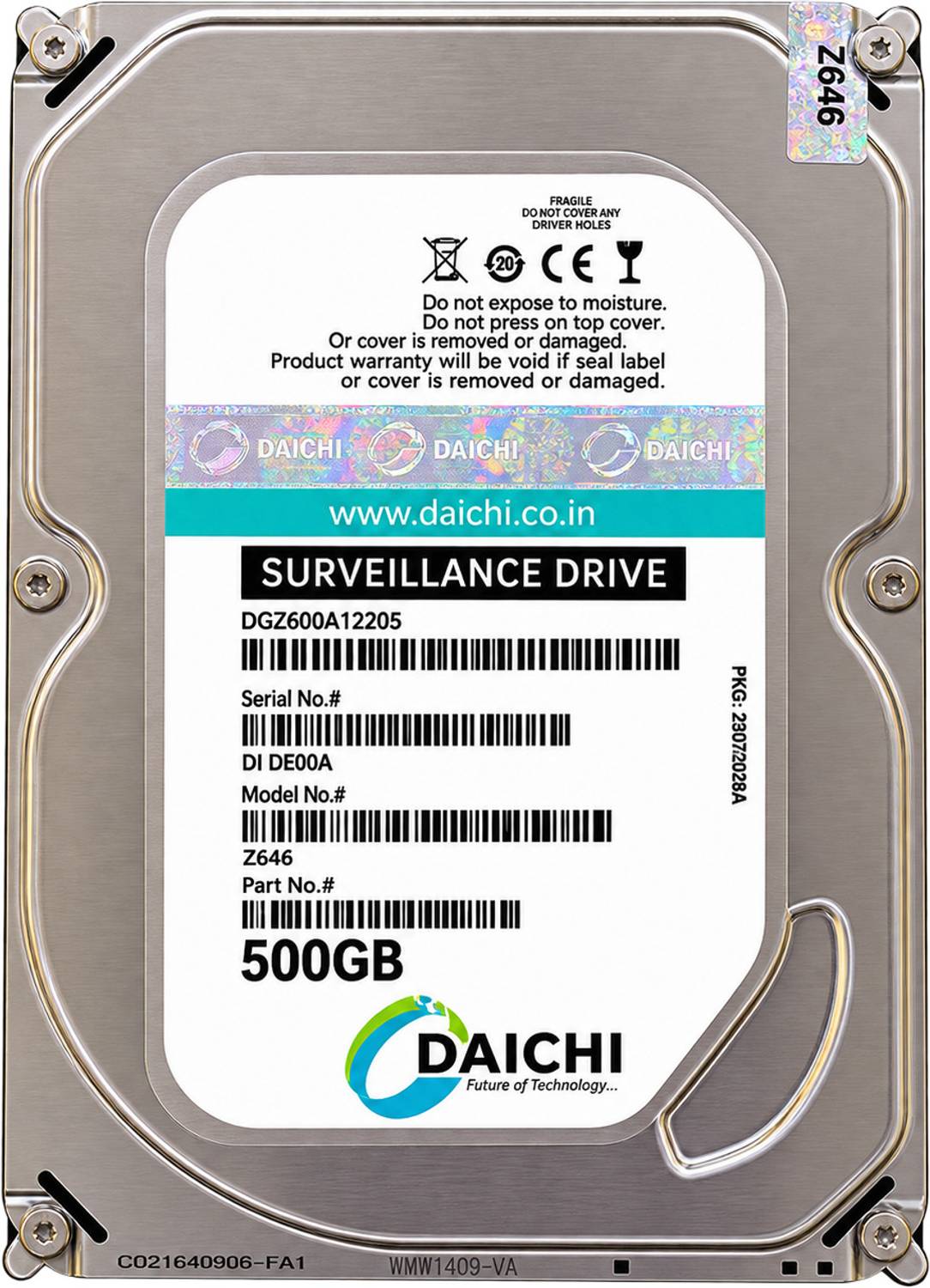 DAICHI Z646 500 GB All in One PC's, Desktop, Laptop, Network Attached Storage, Servers, Surveillance Systems Black SATA Internal Hard Disk Drive (HDD) (500HDD)