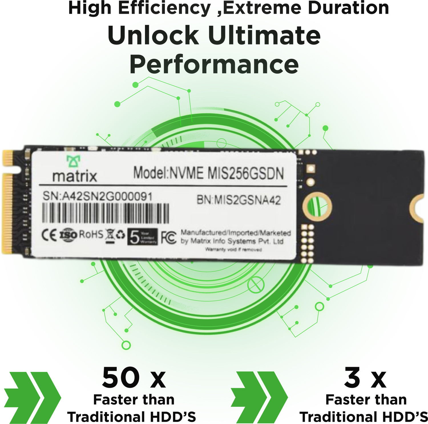 Image of MATRIX NVME SOLID STATE DRIVE 256 GB Desktop, Laptop, All in One PC's Black PCIe NVMe Internal Solid State Drive (SSD) (XS00NVME256)