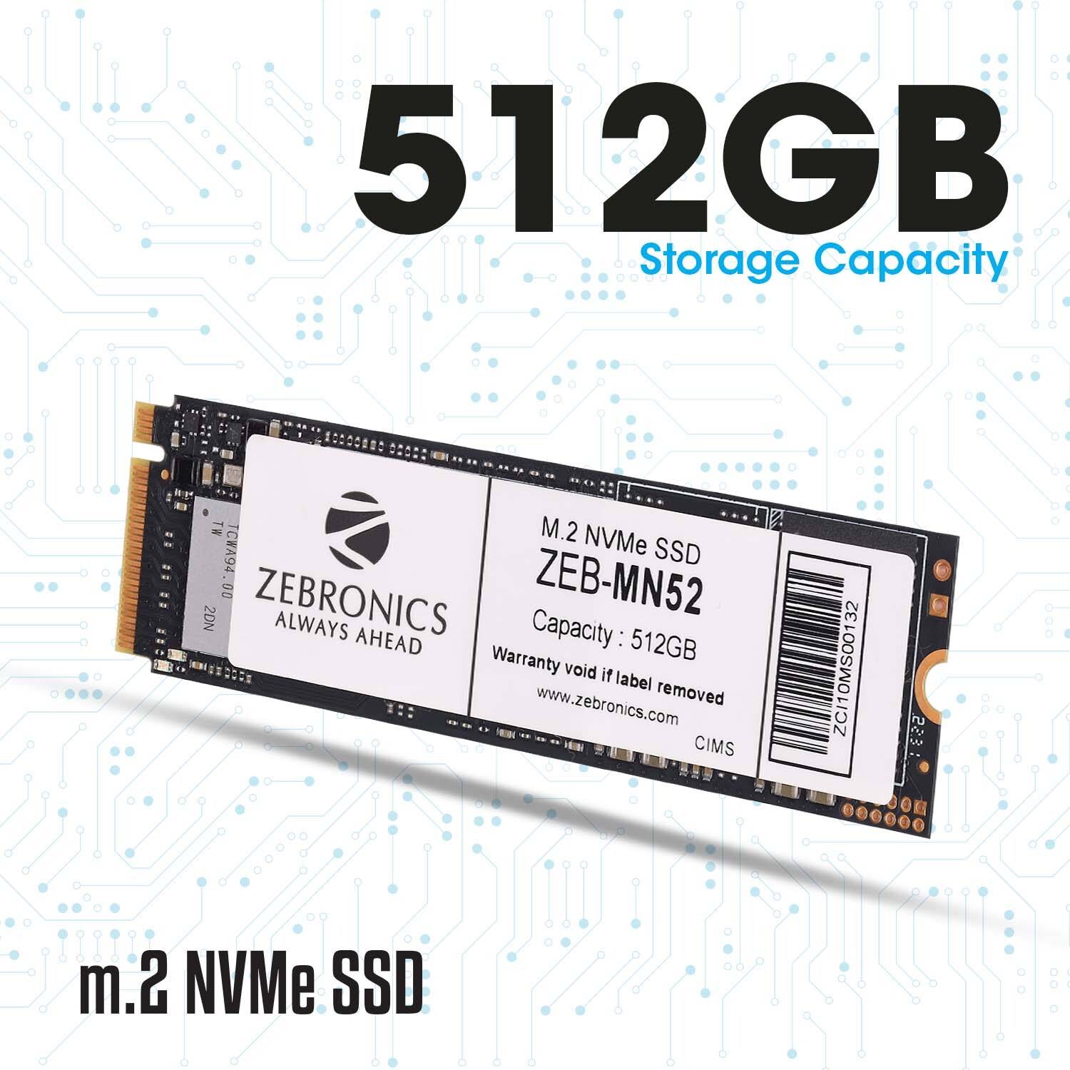ZEBRONICS ZEB-MN52 512 GB Desktop, Laptop Black PCIe NVMe Internal