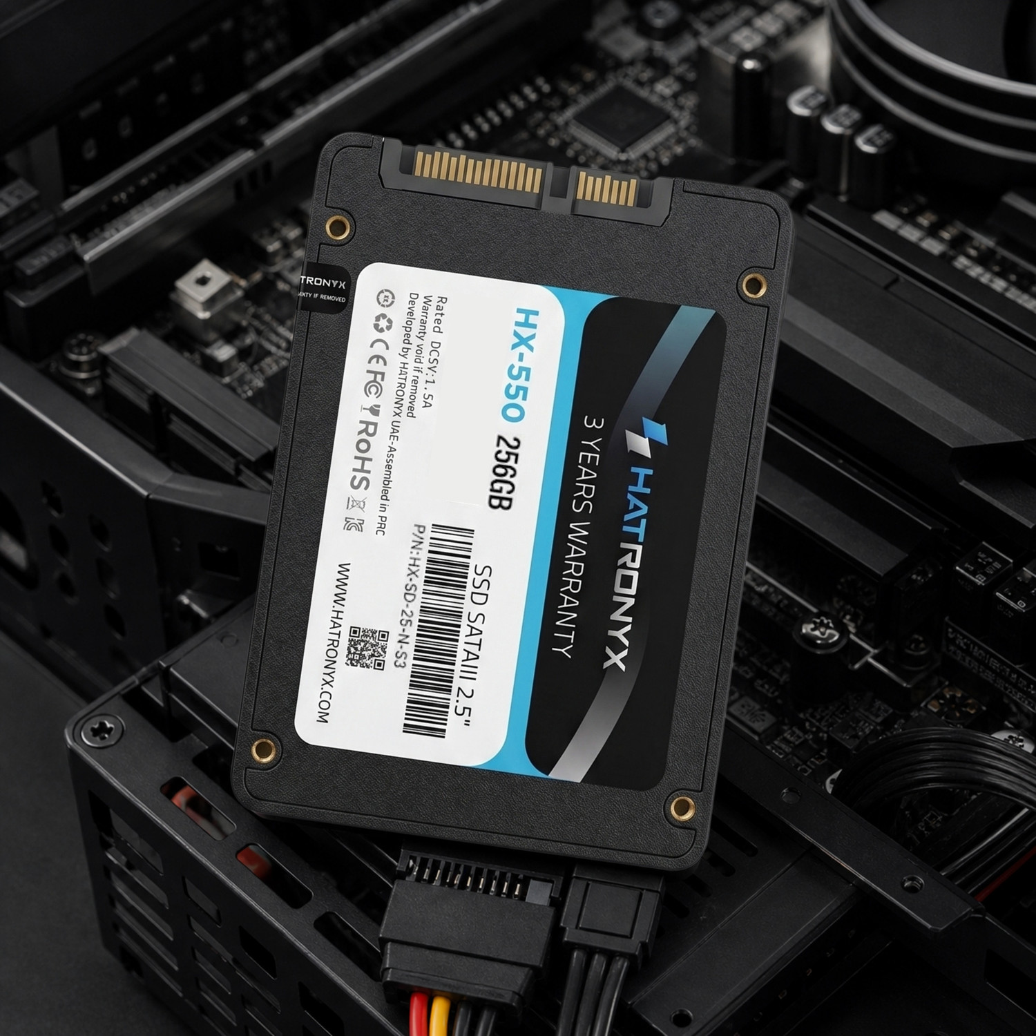Image of hatronyx HX-550 256 GB Network Attached Storage, Laptop, Desktop, All in One PC's Black SATA III Internal Solid State Drive (SSD) (HX-SD-25-N-S3)