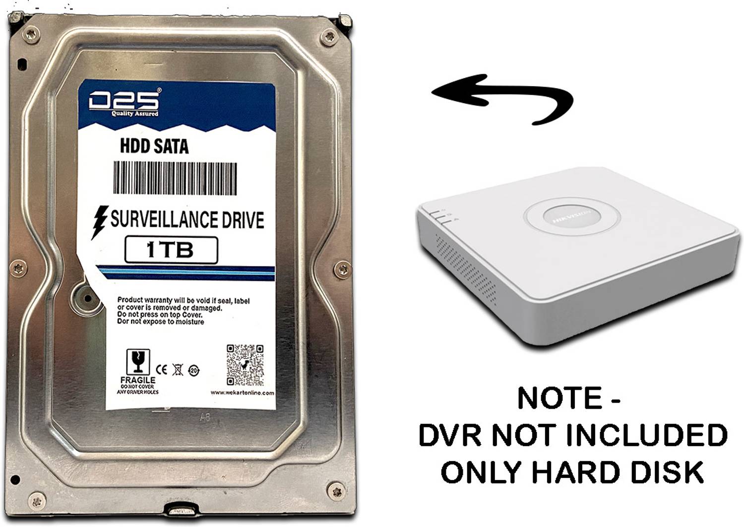 D25 Video 1TB Hard Disk for HIKVISION DS-7108HGHI-K1 8 Channel HD