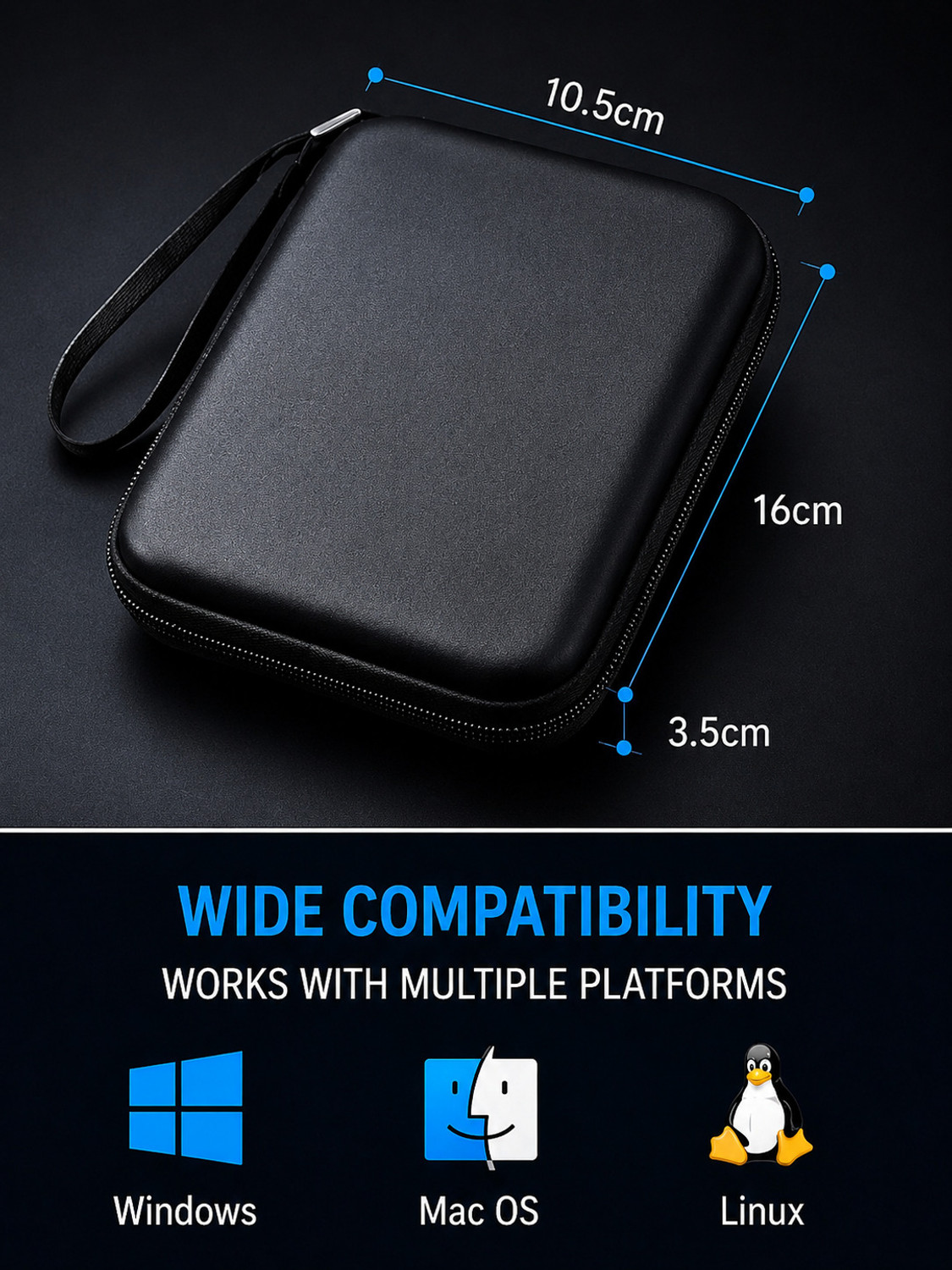 Image of DATRIX HDD 1 TB Laptop Black SATA Internal Hard Disk Drive (HDD) (1TB EXTERNAL HARD DISK DRIVE WITH COVER)
