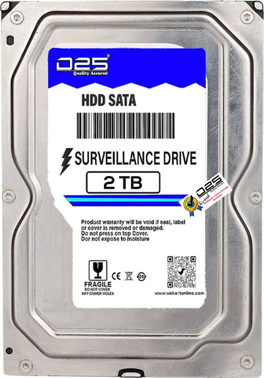 D25 2TB Professional Surveillance Hard Disk | 3.5” SATA DVR HDD | 2TB Hard Disk HDD 2 GB Surveillance Systems Blue SATA Internal Hard Disk Drive (HDD) (24x7 Recording | Compatible with 4/8/16/32 Channel CCTV Systems | 2Year Warranty)