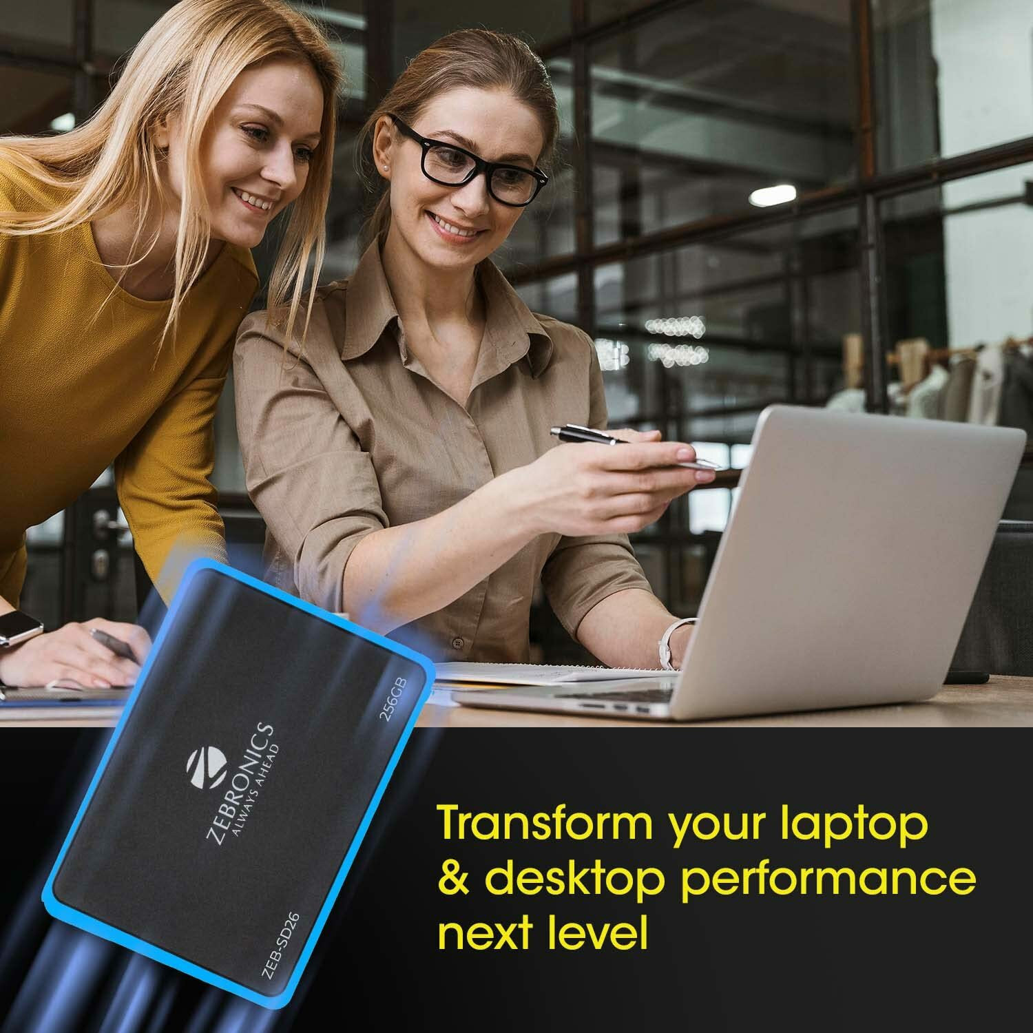 Image of ZEB ZEBRONICS SSD 256 GB Laptop, Desktop, All in One PC's Black SATA Internal Solid State Drive (SSD) (ZEB SD26)