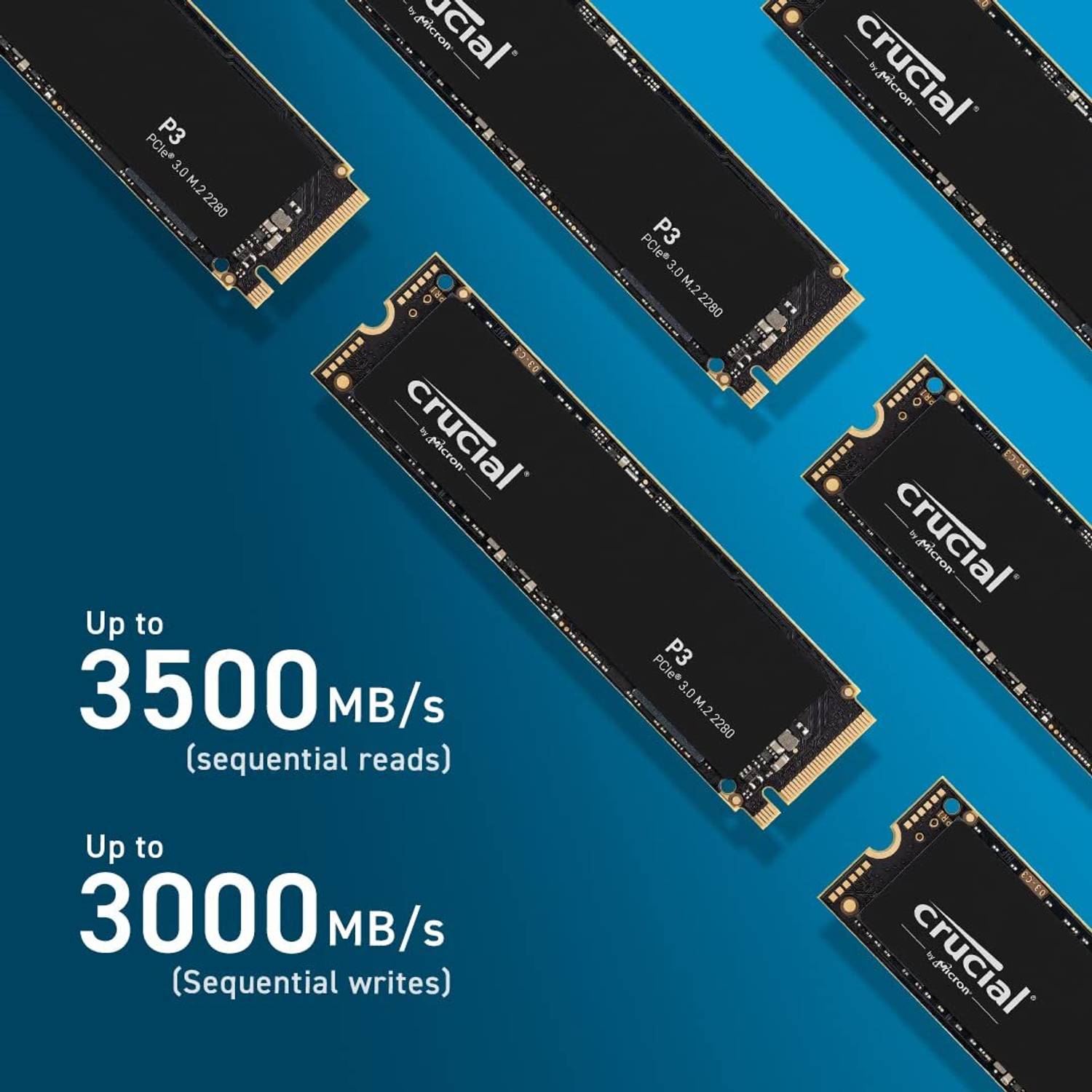 Crucial P3 2000GB M.2 2280 SSD 本体 Crucial CT2000P3SSD8 2000 GB Desktop, Laptop Black PCIe NVMe