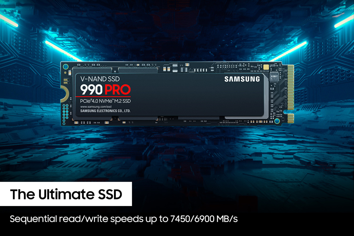 Image of Samsung 990 Pro 1 TB Desktop Black PCIe NVMe Internal Solid State Drive (SSD) (MZ-V9P1T0B)