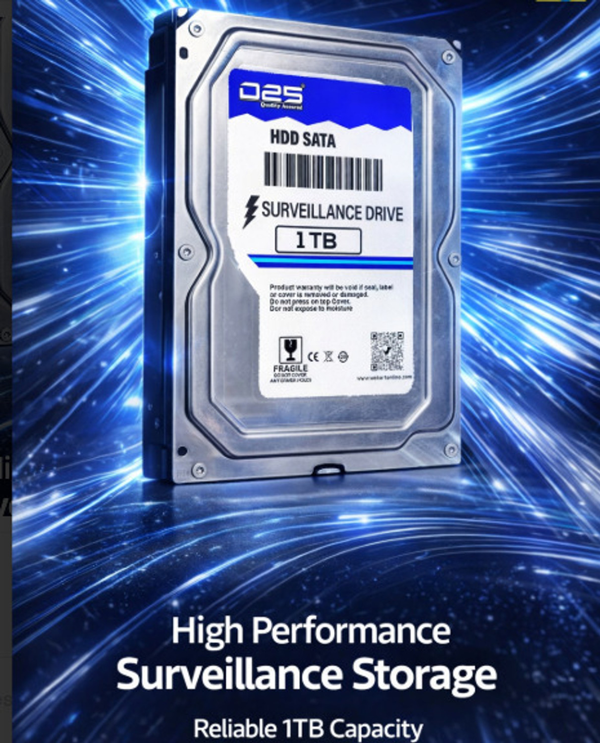 Image of D25 1TB Internal Hard Disk for CCTV DVR | 3.5 Inch SATA Surveillance HDD 1 TB Surveillance Systems Silver SATA Internal Hard Disk Drive (HDD) (24x7 Continuous Recording | Designed for CCTV DVR Systems | 2 Years Warranty)