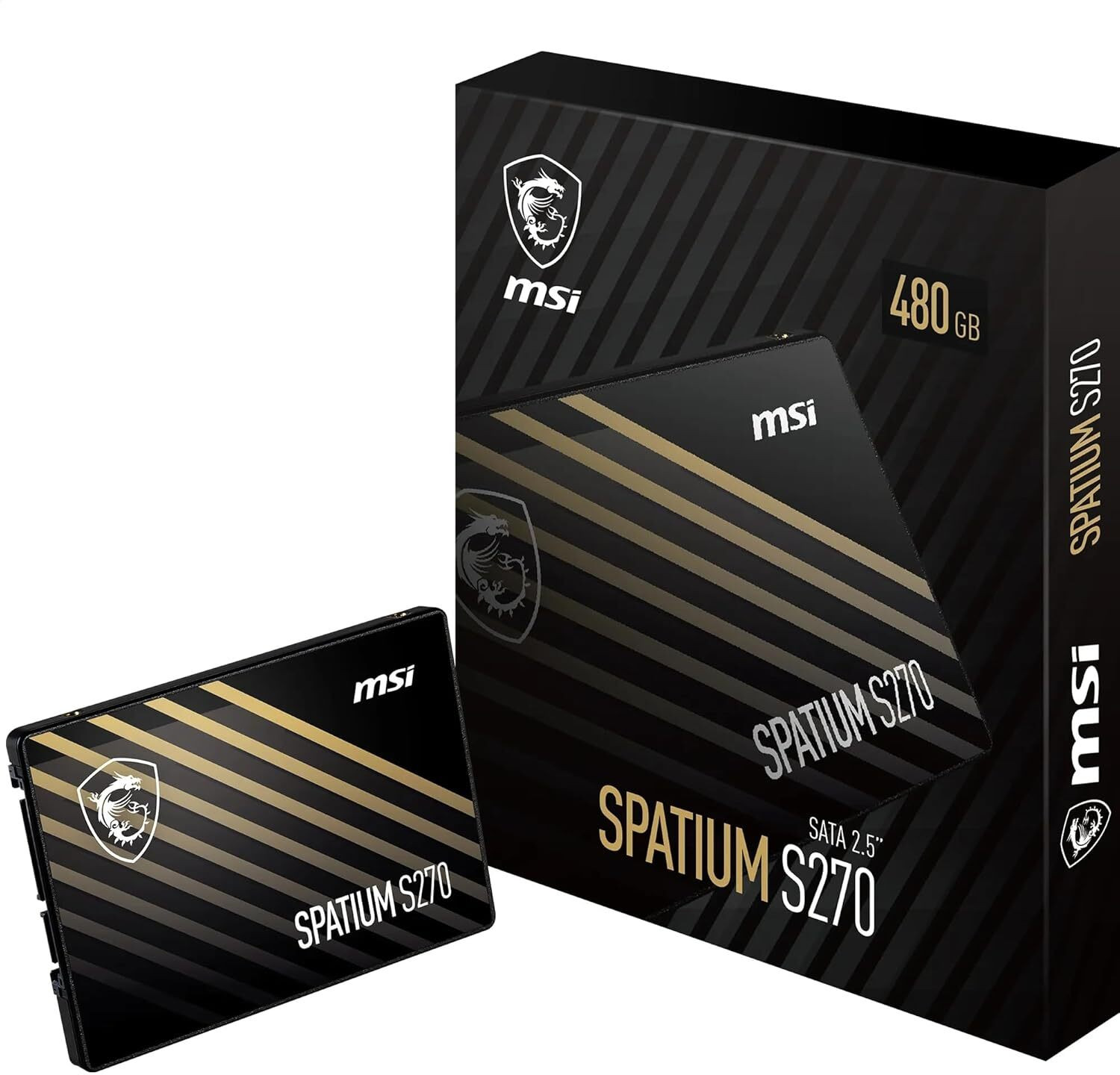 Image of MSI S270 480 GB All in One PC's, Desktop, Laptop, Servers Black SATA III Internal Solid State Drive (SSD) (SPATIUM S270 SATA)