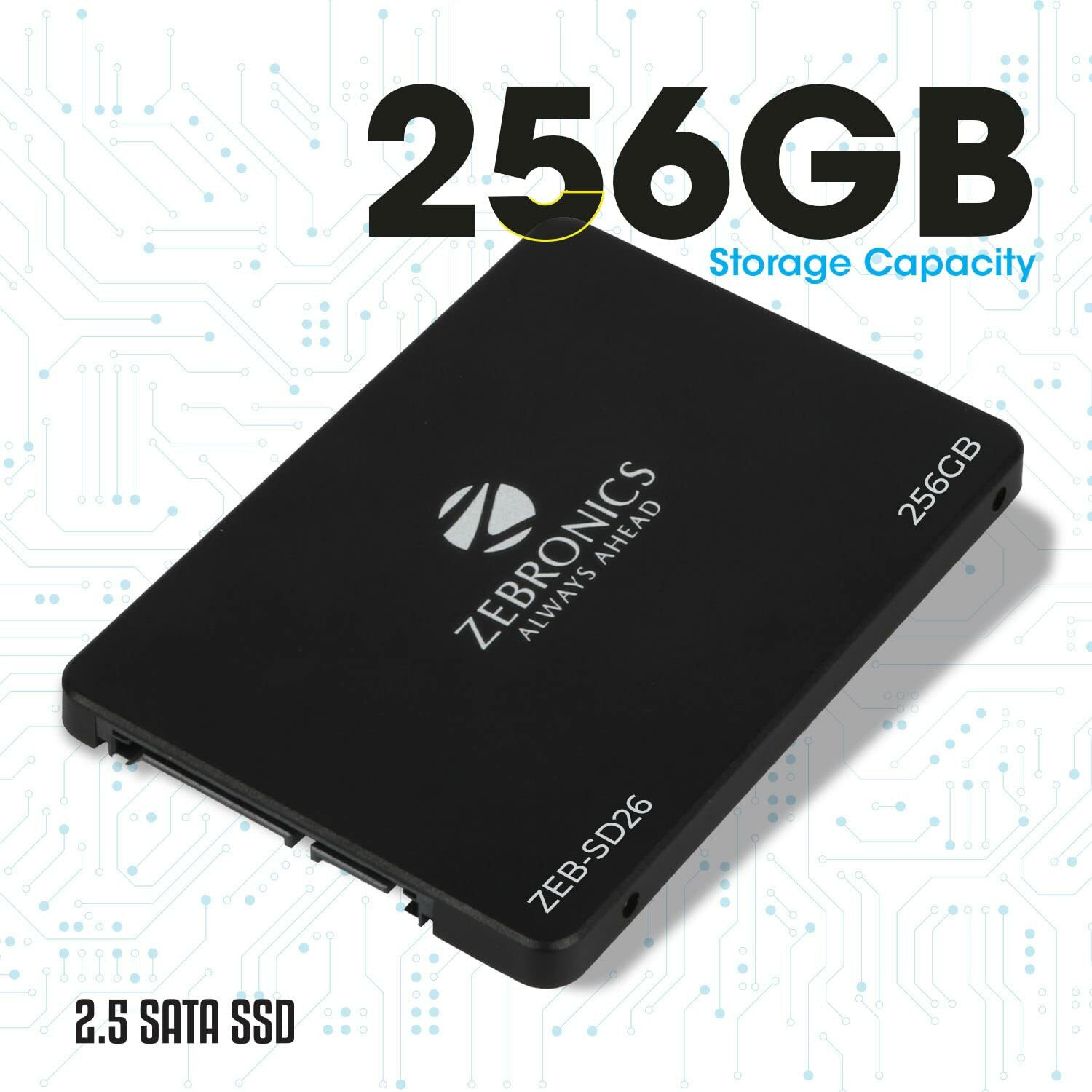 Image of ZEB ZEBRONICS SSD 256 GB Laptop, Desktop, All in One PC's Black SATA Internal Solid State Drive (SSD) (ZEB SD26)